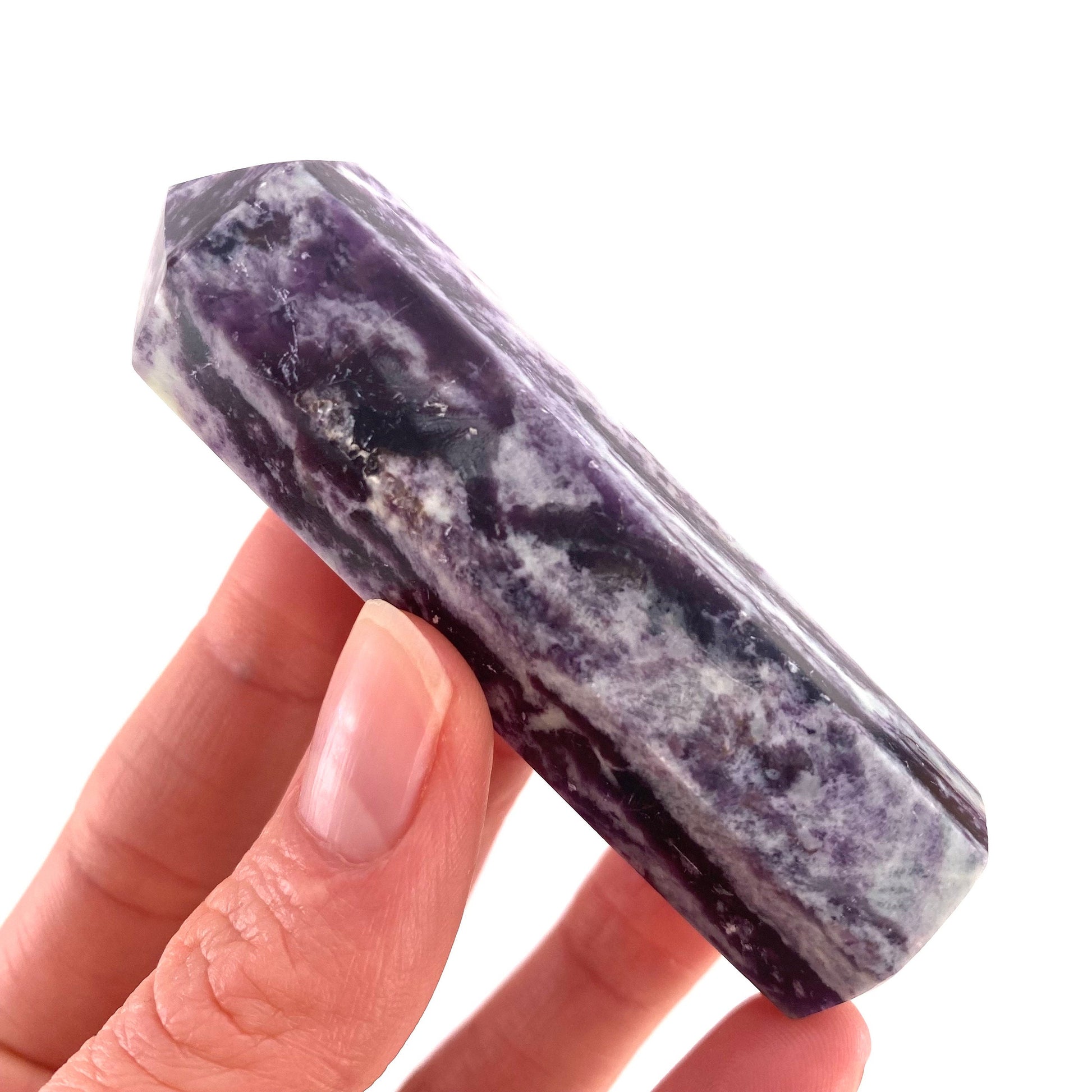 Kammererite Point, polished kammererite, kammererite crystal, kammererite tower, kammererite wand