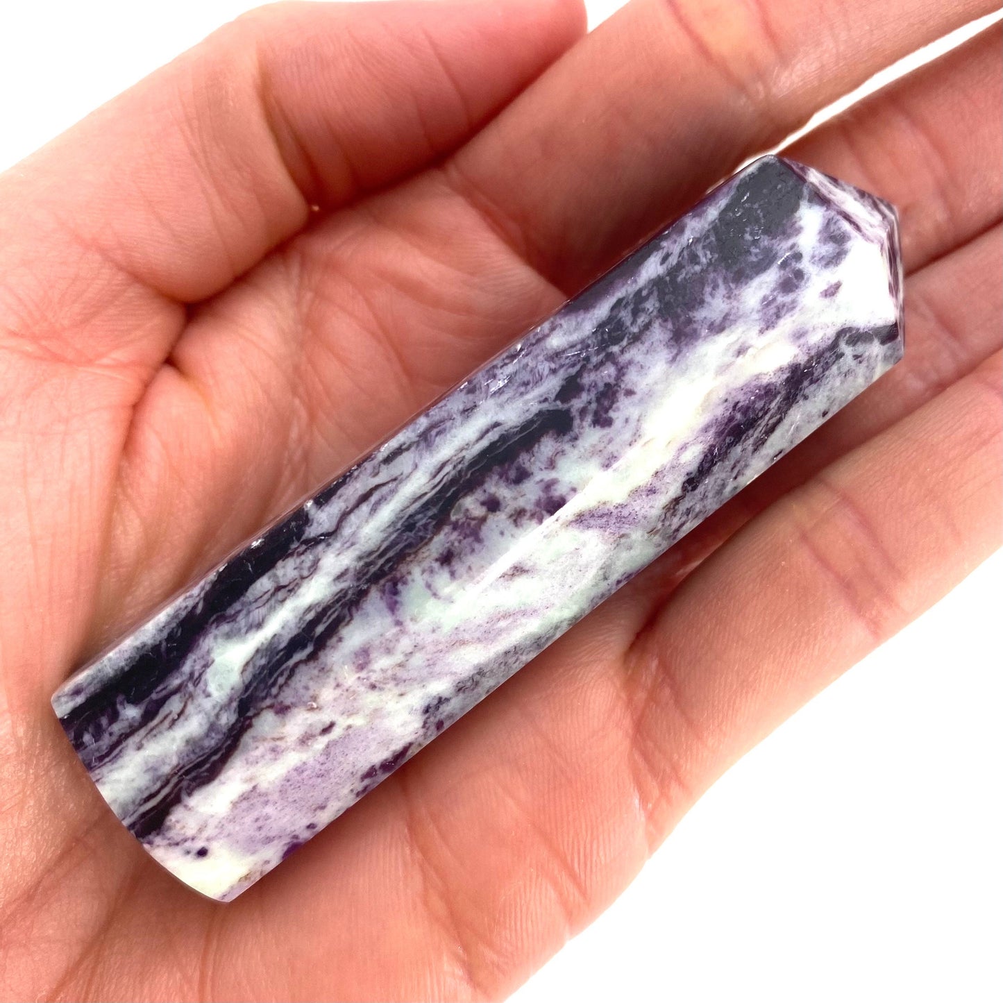 Kammererite Point, polished kammererite, kammererite crystal, kammererite tower, kammererite wand