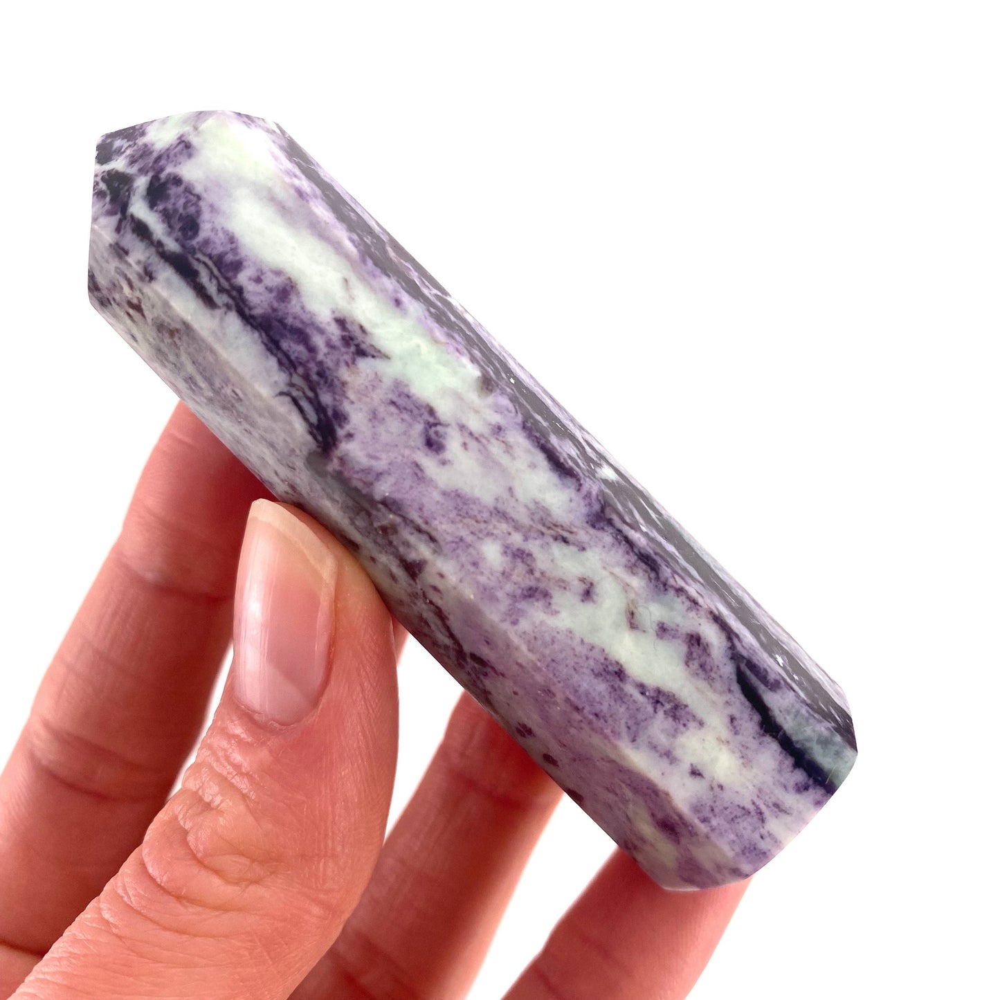 Kammererite Point, polished kammererite, kammererite crystal, kammererite tower, kammererite wand