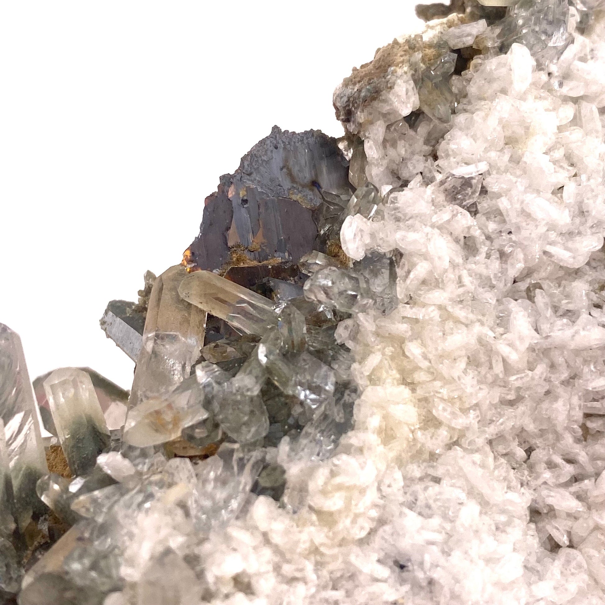 Green phantom quartz cluster (Pakistan) | green phantom quartz, chlorite quartz, green chlorite quartz