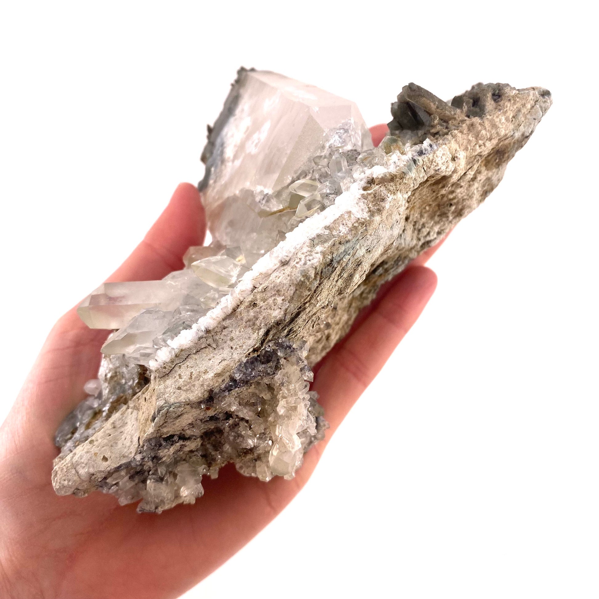Green phantom quartz cluster (Pakistan) | green phantom quartz, chlorite quartz, green chlorite quartz