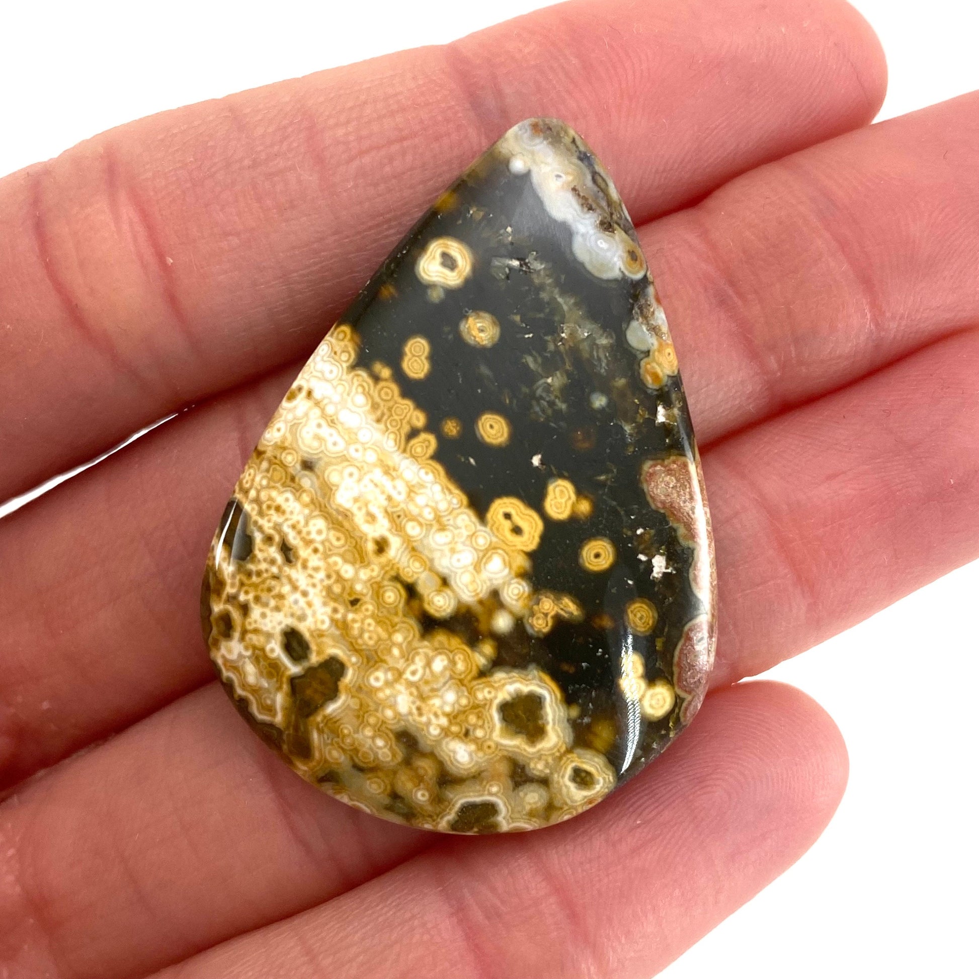 Ocean Jasper Cabochon, crystal cabochon, ocean jasper, gemstone cabochon, orbicular jasper, orbicular jasper cabochon
