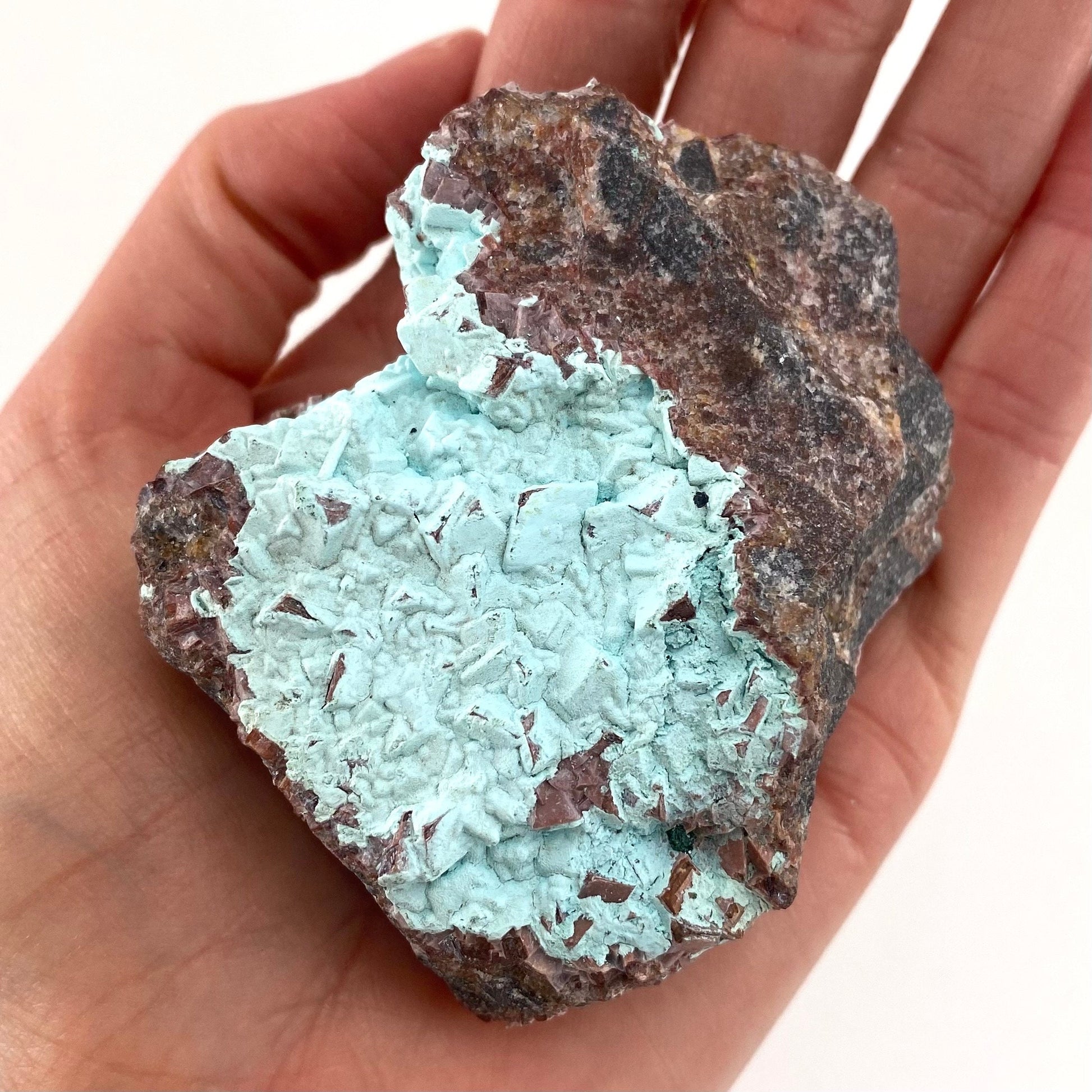 Druzy Chrysocolla with Cobalto Calcite Specimen (Congo), raw chrysocolla, druzy chrysocolla, chrysocolla crystal, raw crystals