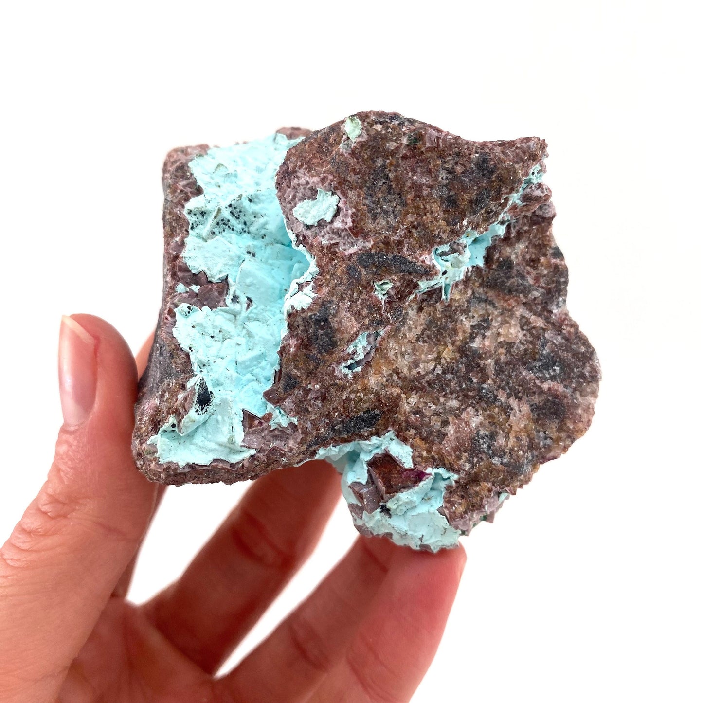 Druzy Chrysocolla with Cobalto Calcite Specimen (Congo), raw chrysocolla, druzy chrysocolla, chrysocolla crystal, raw crystals