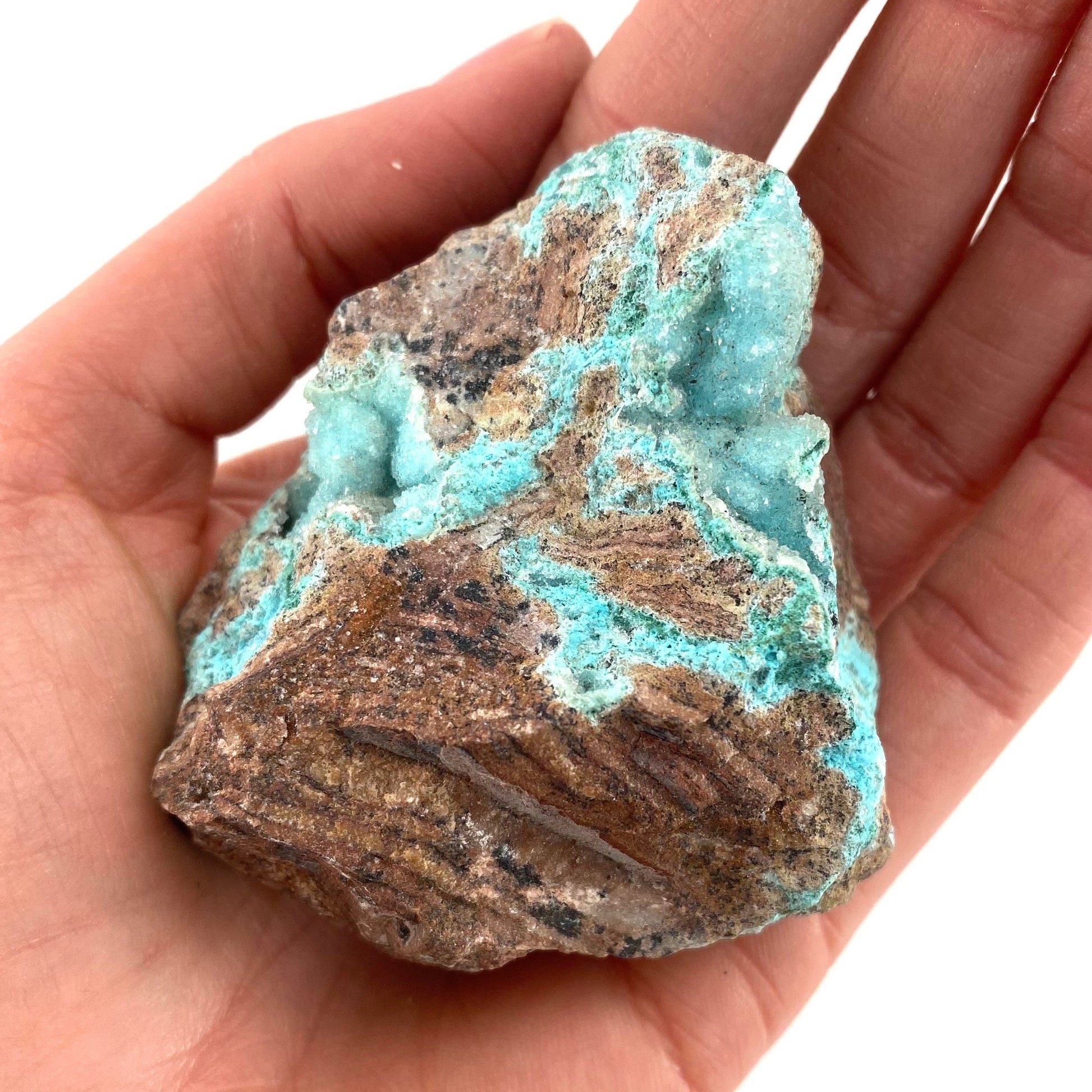 Sparkly Druzy Chrysocolla & Malachite Specimen (Congo), raw chrysocolla, druzy chrysocolla, chrysocolla crystal, raw crystals
