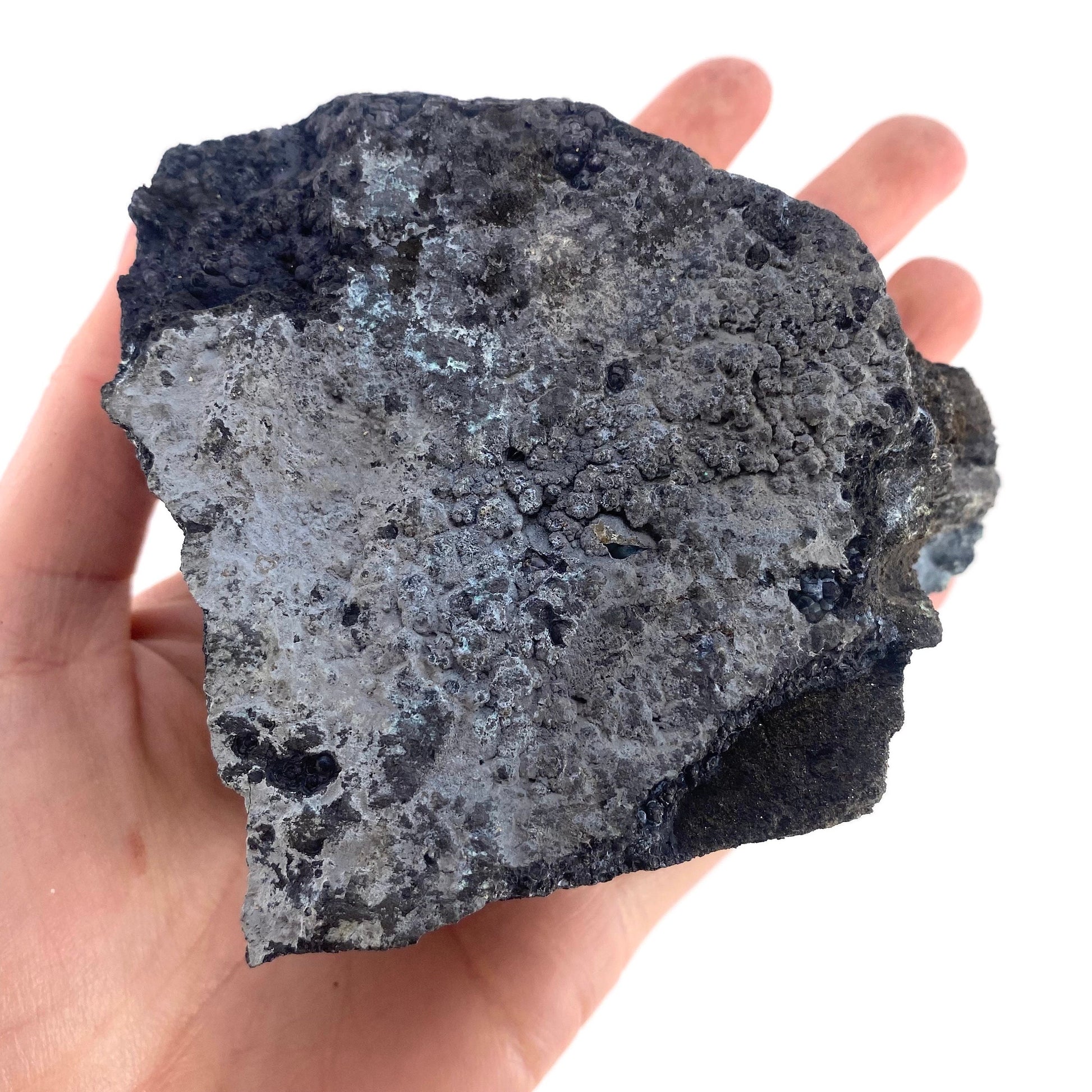 Botryoidal Chrysocolla on Malachite Specimen (Congo), raw chrysocolla, raw malachite, mineral specimen