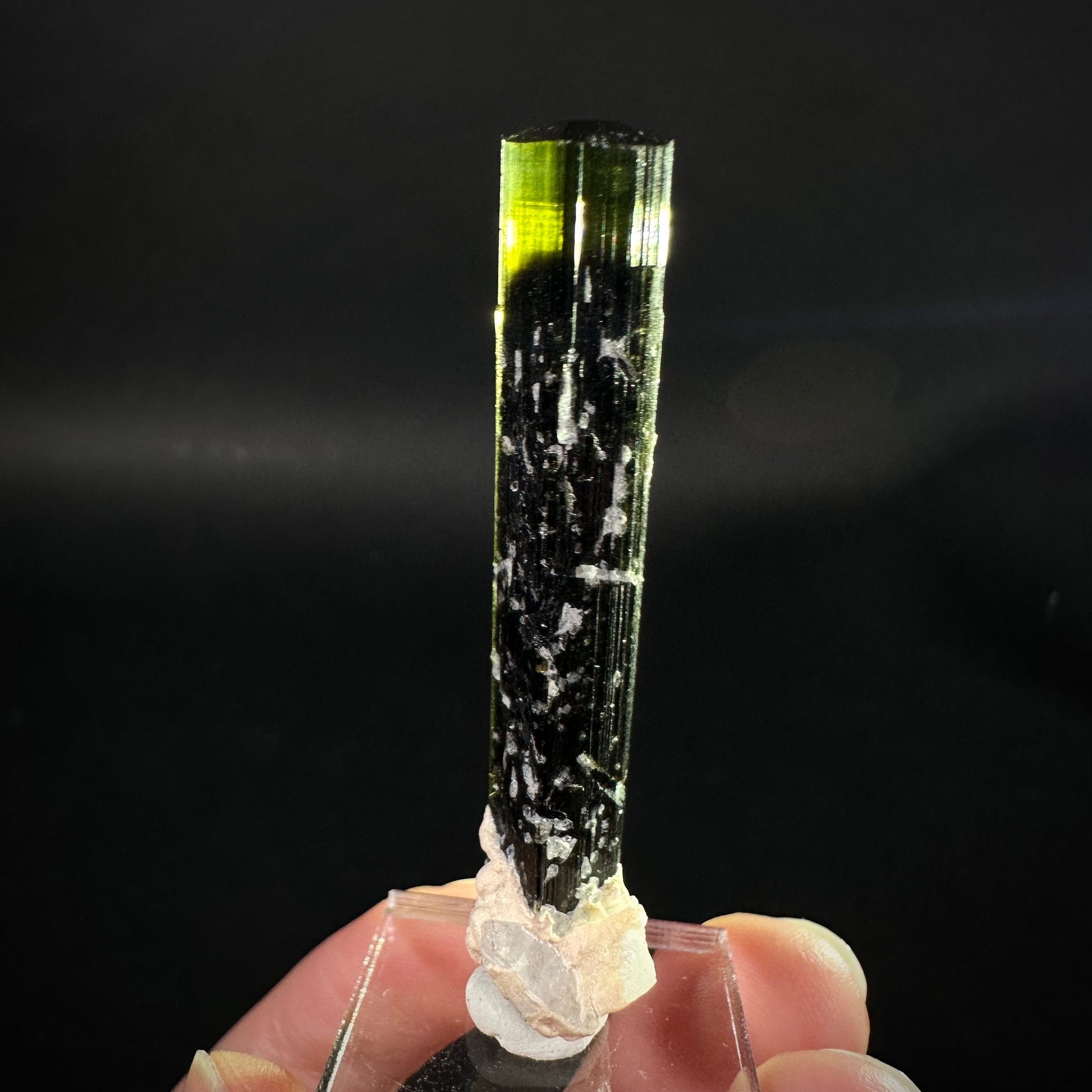 Green Cap Tourmaline with Albite (Pakistan) | raw tourmaline, green tourmaline, tourmaline crystal, rare minerals, rare crystals