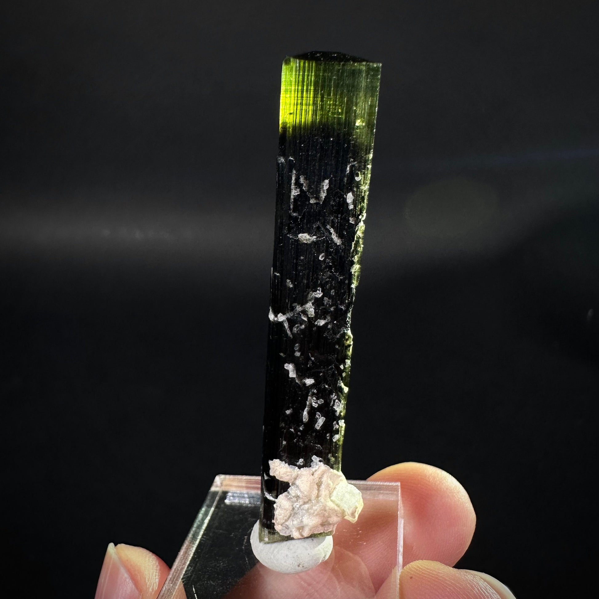 Green Cap Tourmaline with Albite (Pakistan) | raw tourmaline, green tourmaline, tourmaline crystal, rare minerals, rare crystals