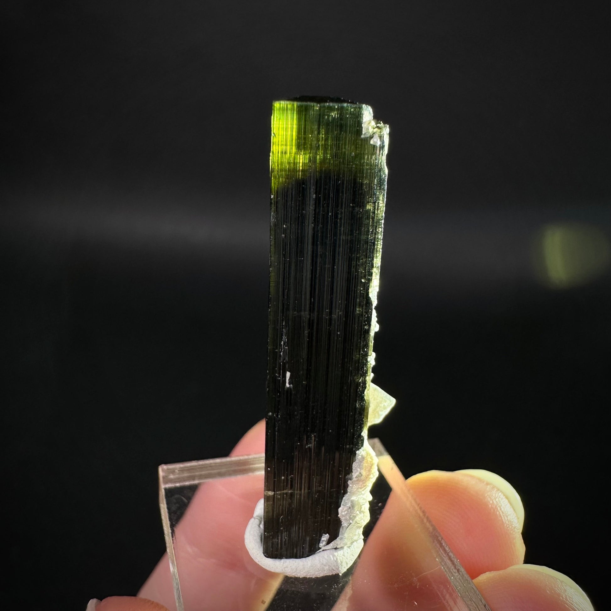 Green Cap Tourmaline with Albite (Pakistan) | raw tourmaline, green tourmaline, tourmaline crystal, rare minerals, rare crystals