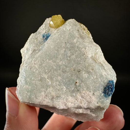 Rare! Londonite with Blue Apatite on Matrix (Madagascar) | rare minerals, mineral specimen, rare crystals