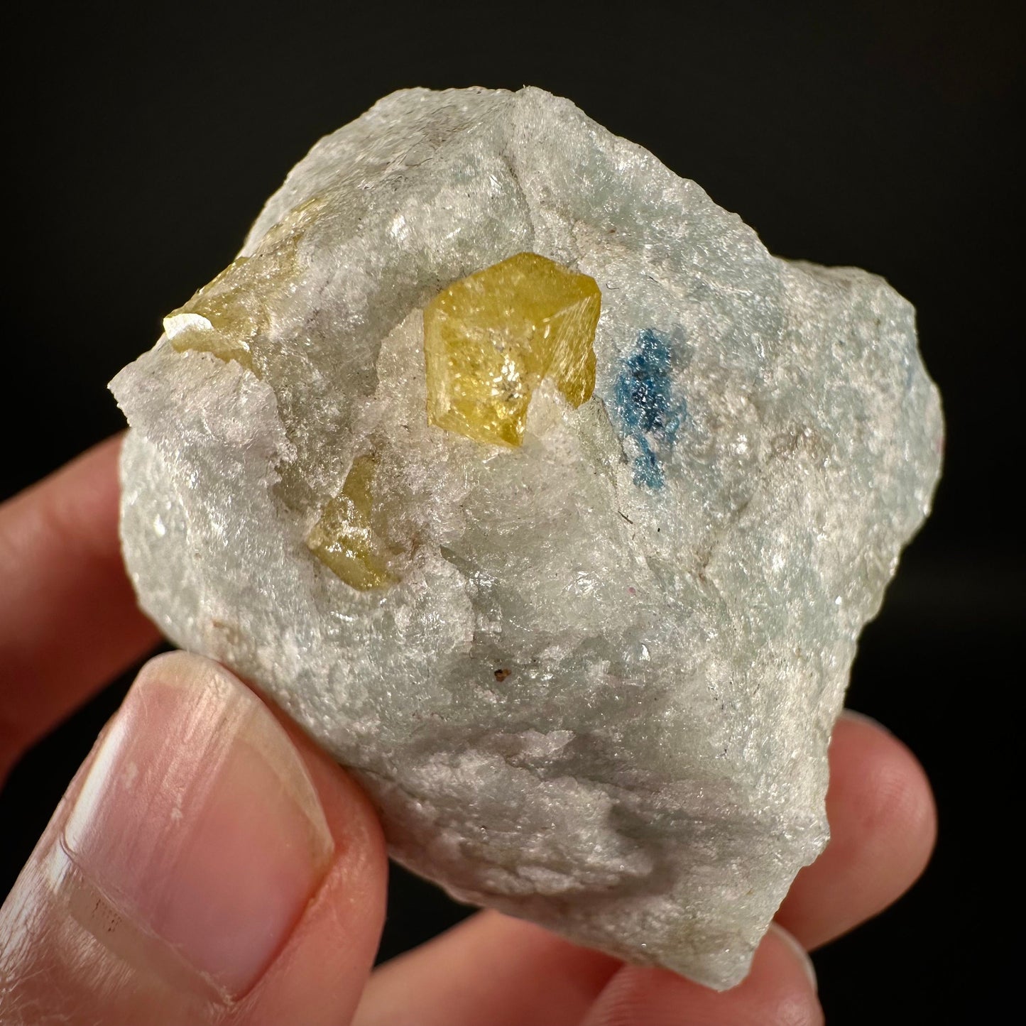 Rare! Londonite with Blue Apatite on Matrix (Madagascar) | rare minerals, mineral specimen, rare crystals