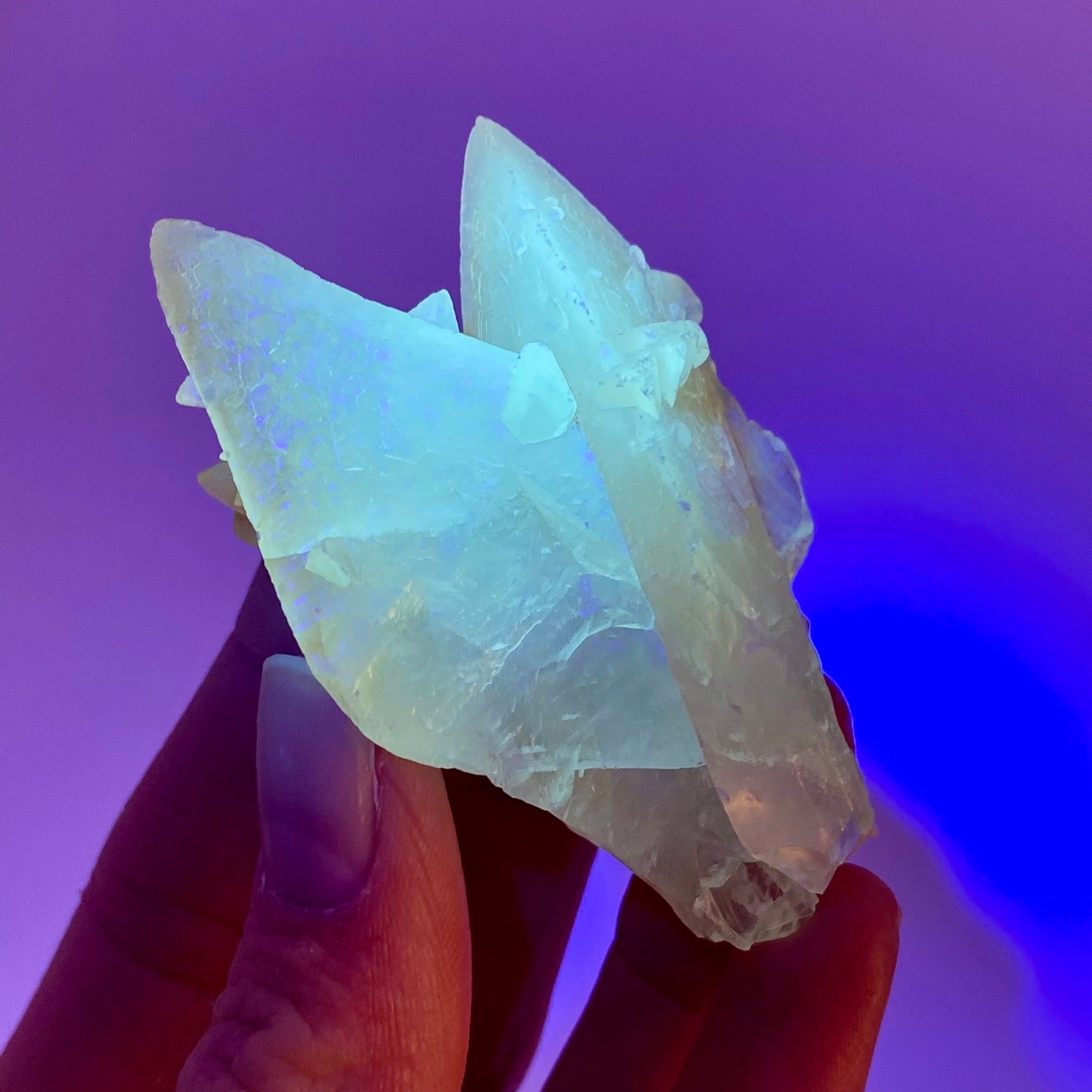 Fluorescent & Phosphorescent Calcite (Indonesia) | UV-reactive calcite, yellow calcite, calcite crystal, UV reactive crystal, crystals