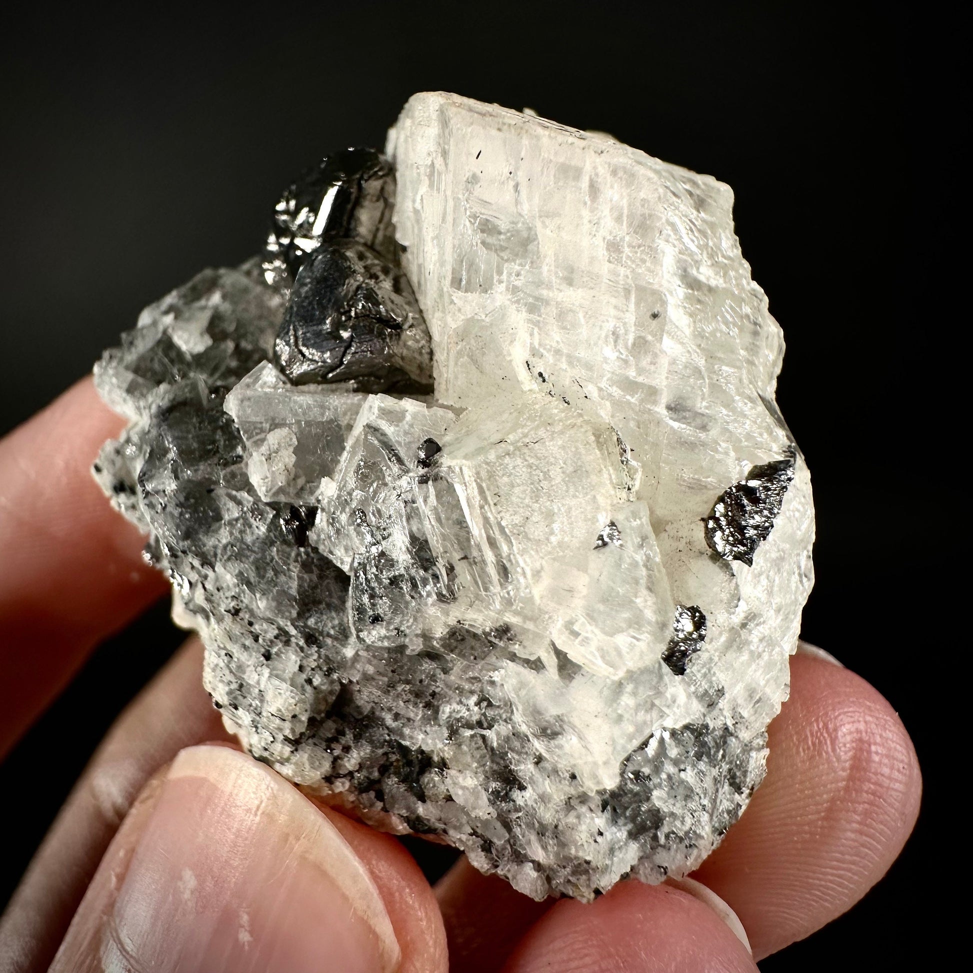 Rare! Carrollite in Calcite Specimen (DR Congo) | carrollite crystal, mineral specimen, rare minerals, rare gems