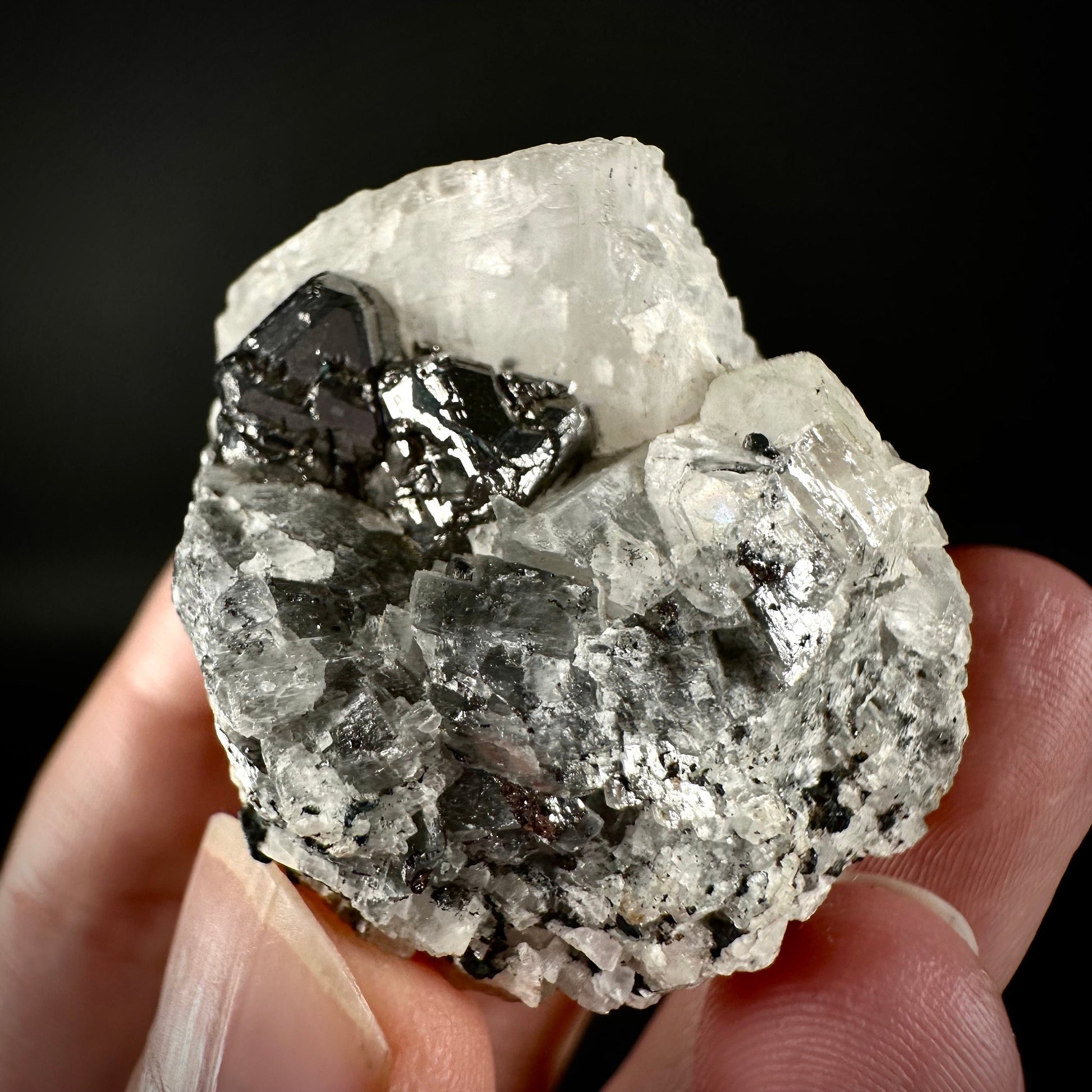 Rare! Carrollite in Calcite Specimen (DR Congo) | carrollite crystal, mineral specimen, rare minerals, rare gems