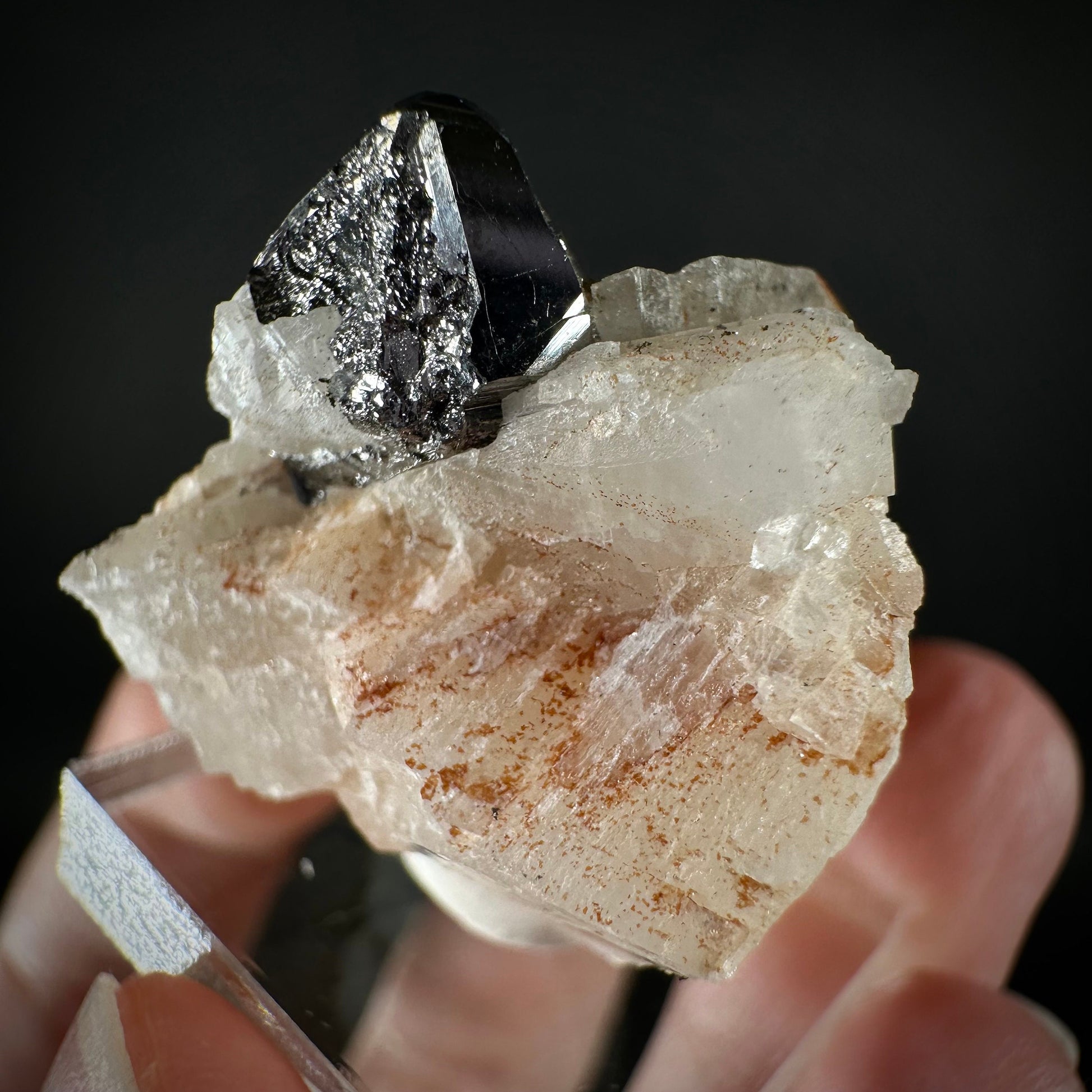Rare! Carrollite in Calcite Specimen (DR Congo) | carrollite crystal, mineral specimen, rare minerals, rare gems