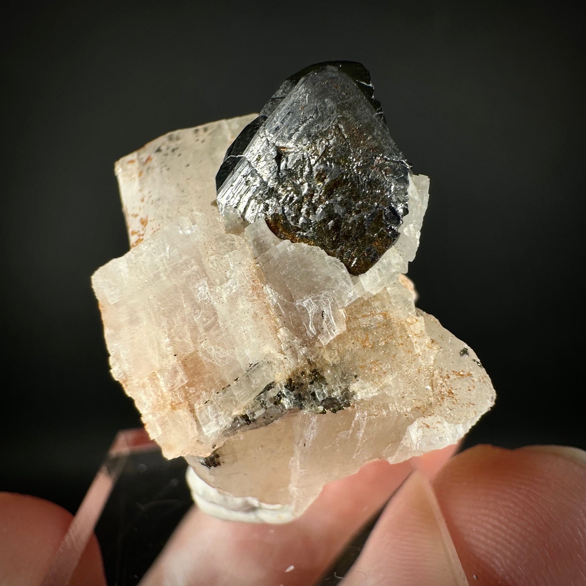 Rare! Carrollite in Calcite Specimen (DR Congo) | carrollite crystal, mineral specimen, rare minerals, rare gems