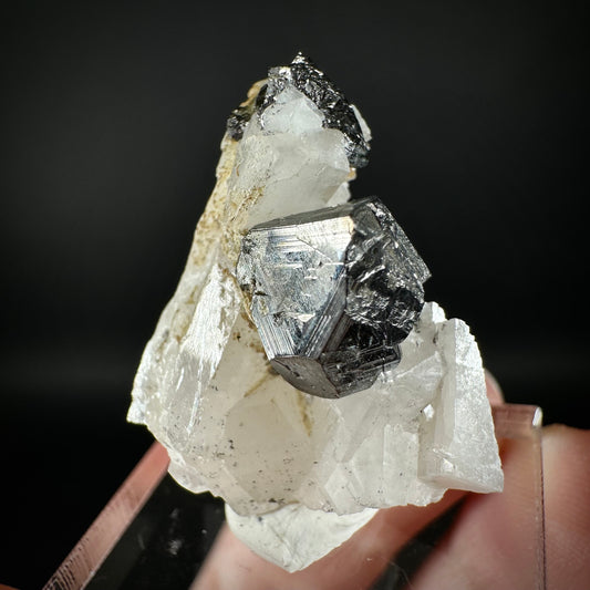 Rare! Carrollite in Calcite Specimen (DR Congo) | carrollite crystal, mineral specimen, rare minerals, rare gems