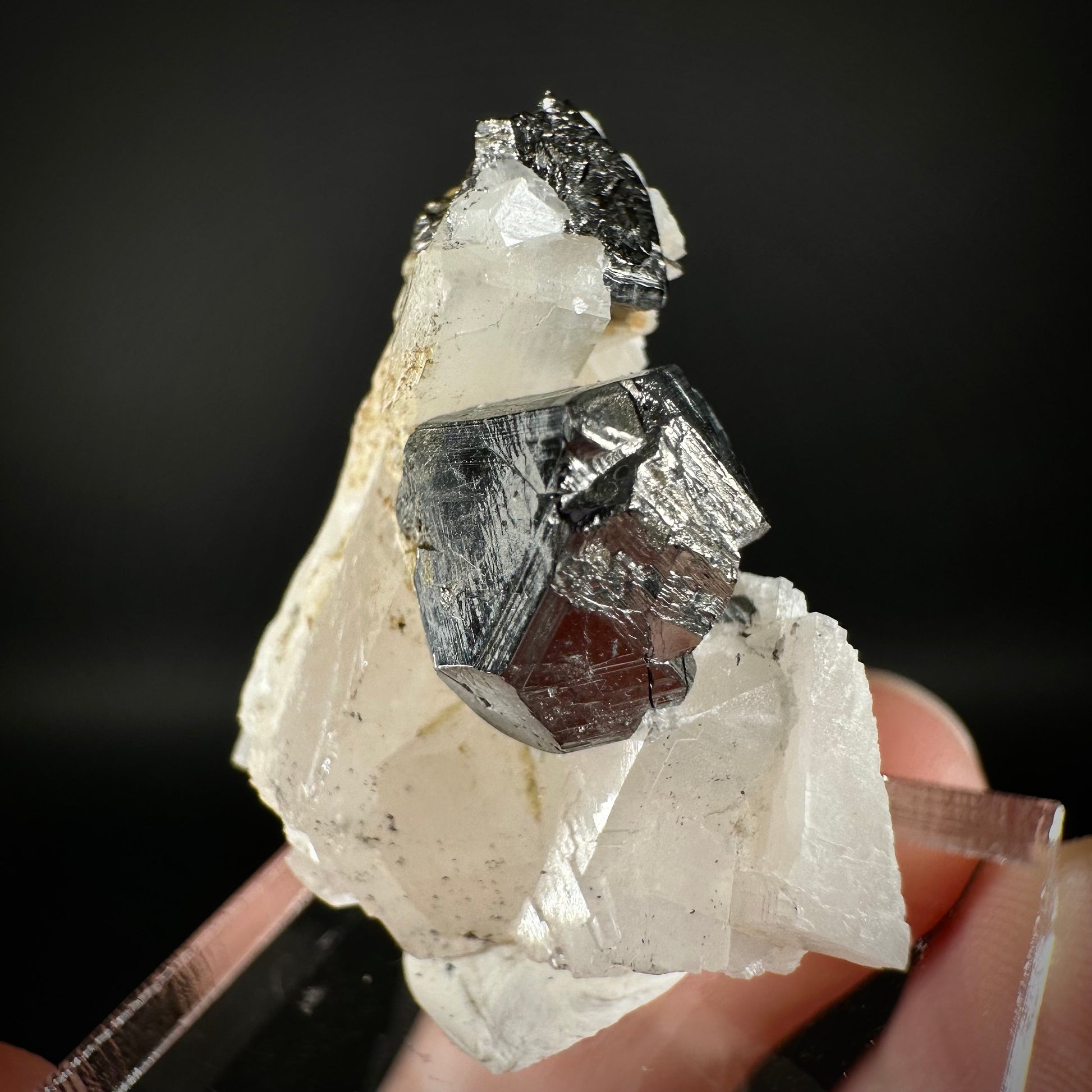 Rare! Carrollite in Calcite Specimen (DR Congo) | carrollite crystal, mineral specimen, rare minerals, rare gems