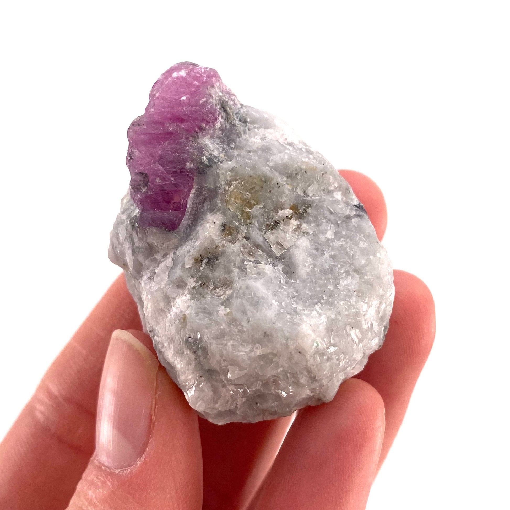 Natural Ruby on Matrix (Pakistan) | UV reactive ruby, natural red ruby, red ruby, authentic ruby, corundum var. ruby, mineral specimen