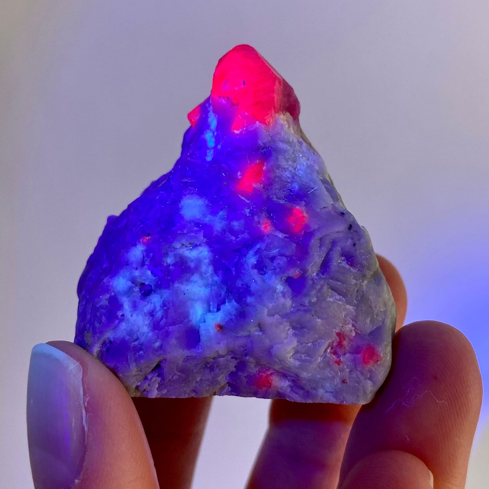 Natural Ruby on Matrix (Pakistan) | UV reactive ruby, natural red ruby, red ruby, authentic ruby, corundum var. ruby, mineral specimen