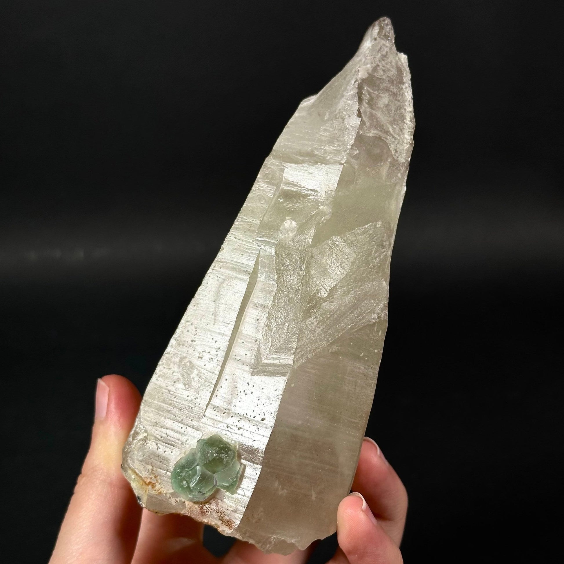 Fluorite on Smoky Quartz (Namibia), green fluorite on quartz, smoky quartz crystal, rare minerals, rare crystals