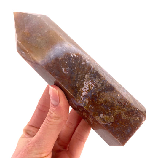 Ocean Jasper Point, orbicular jasper point, crystal point, ocean jasper crystal, orbicular jasper