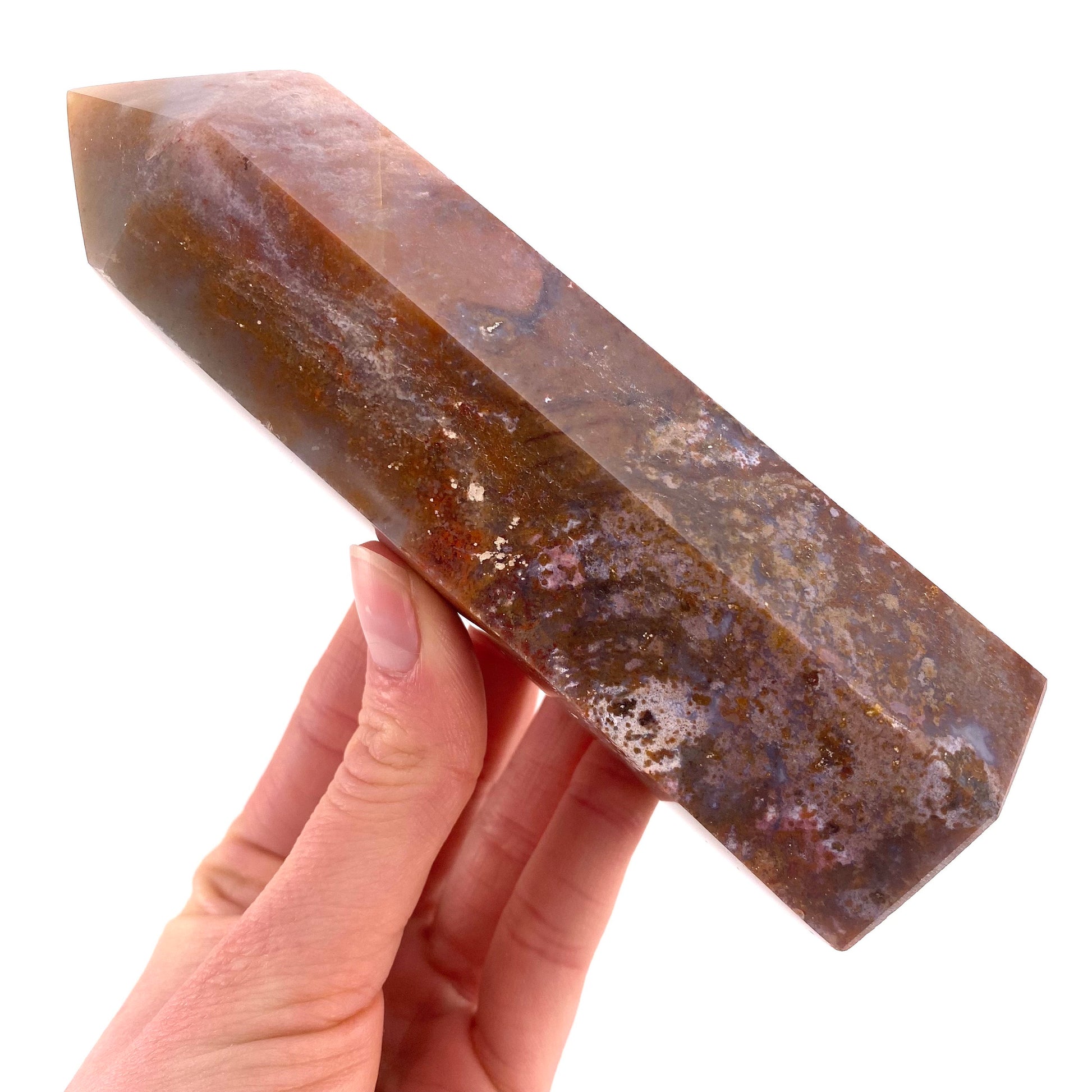 Ocean Jasper Point, orbicular jasper point, crystal point, ocean jasper crystal, orbicular jasper