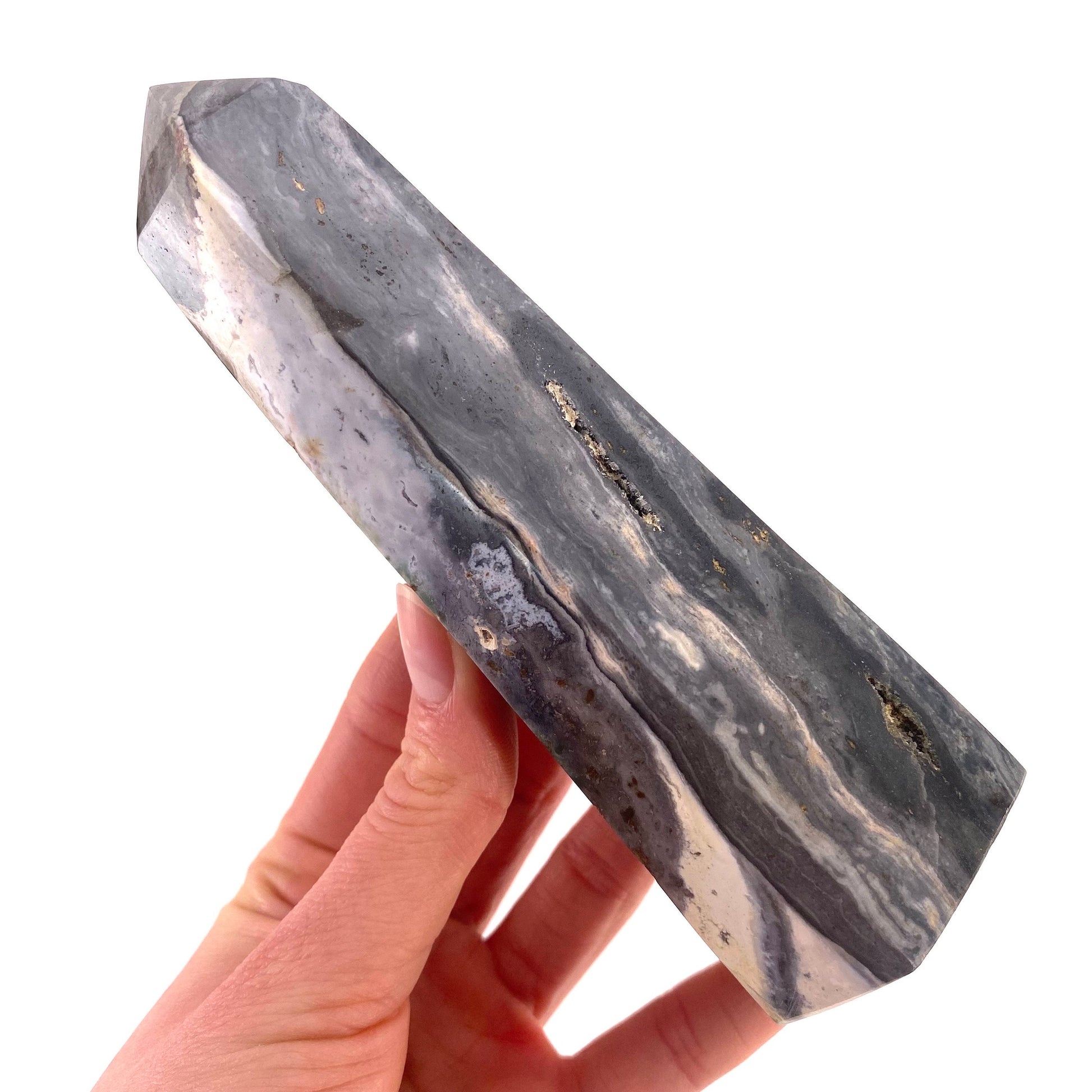 Ocean Jasper Point, orbicular jasper point, crystal point, ocean jasper crystal, orbicular jasper