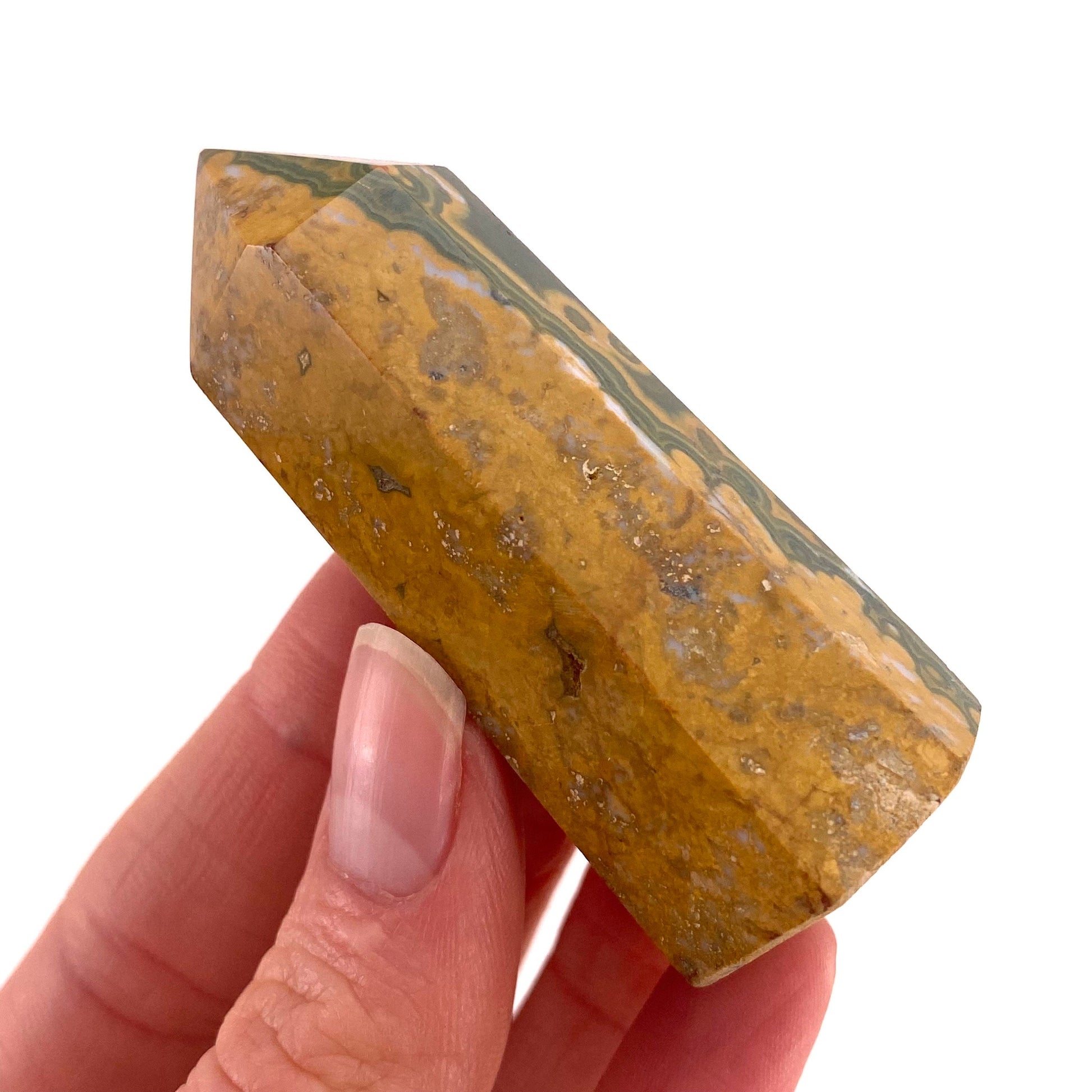 Ocean Jasper Point, orbicular jasper point, crystal point, ocean jasper crystal, orbicular jasper