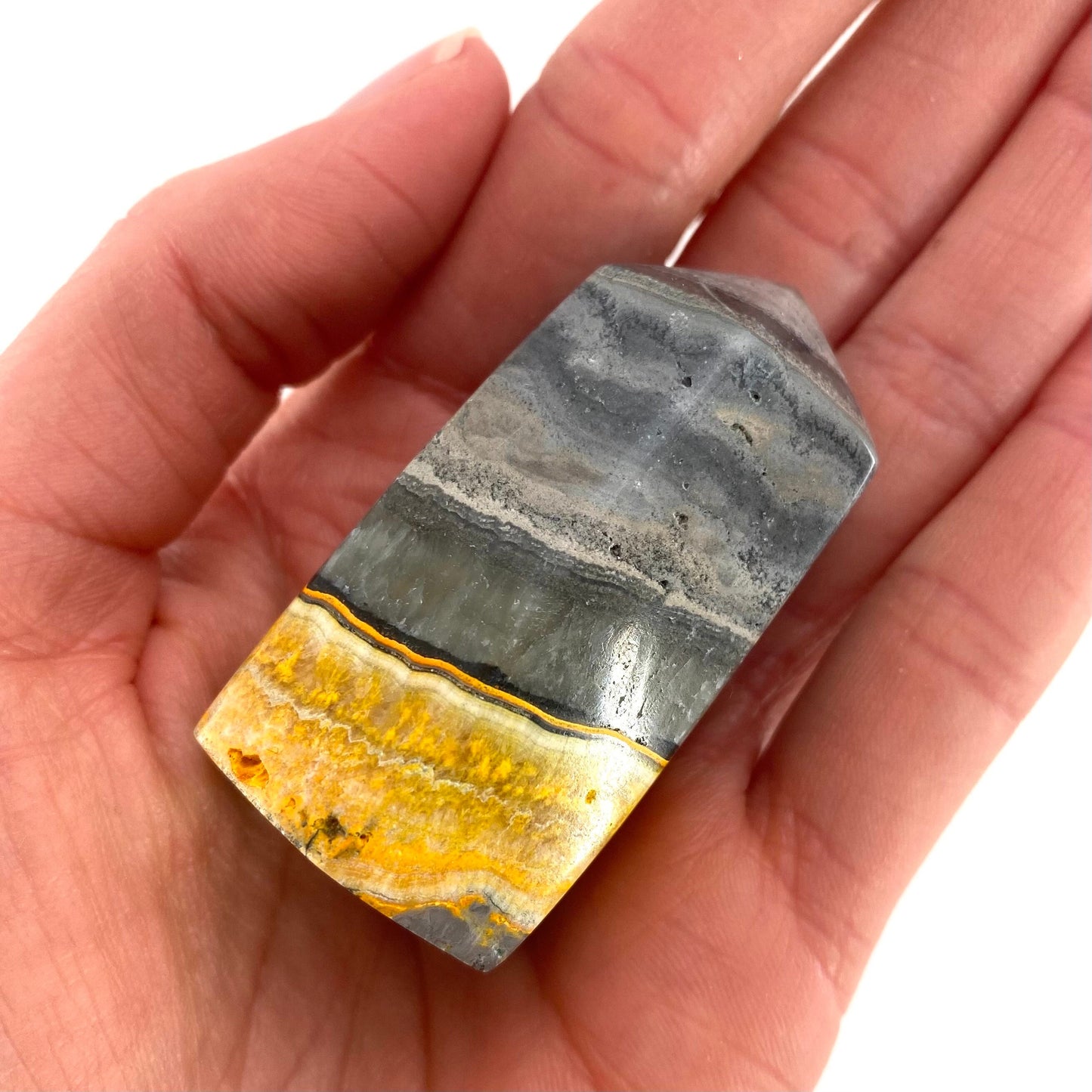 Bumblebee Jasper point, crystal point, bumblebee jasper tower