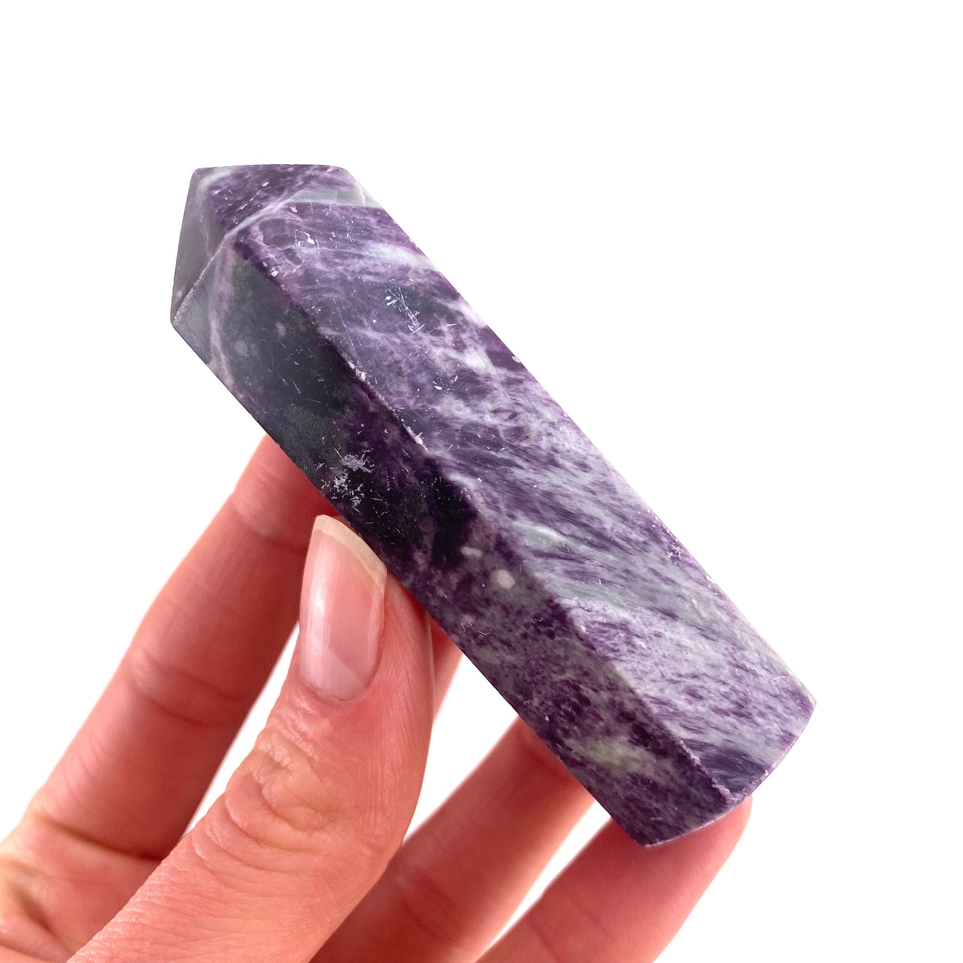 Kammererite Point, polished kammererite, kammererite crystal, kammererite tower, kammererite wand