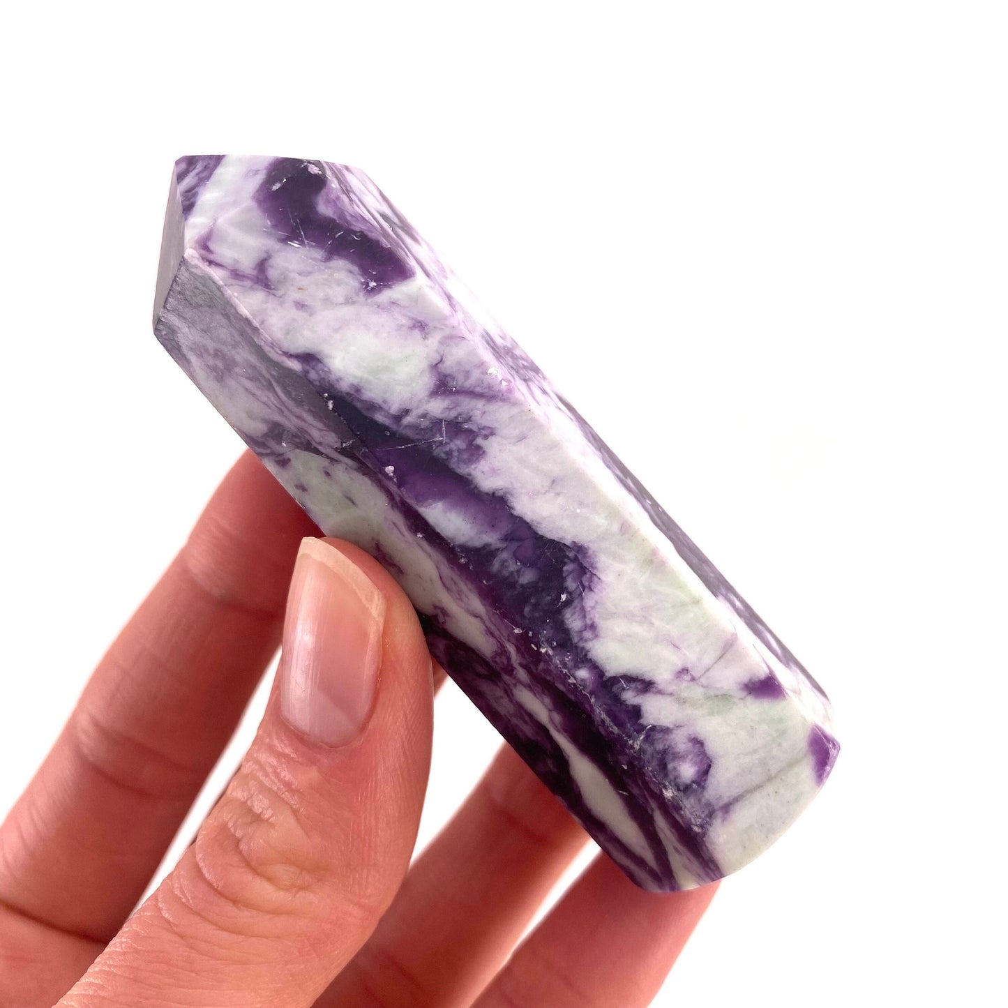 Kammererite Point, polished kammererite, kammererite crystal, kammererite tower, kammererite wand