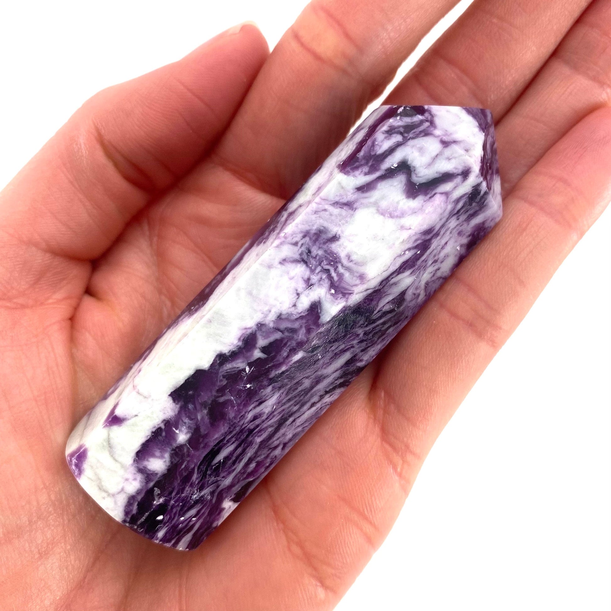 Kammererite Point, polished kammererite, kammererite crystal, kammererite tower, kammererite wand