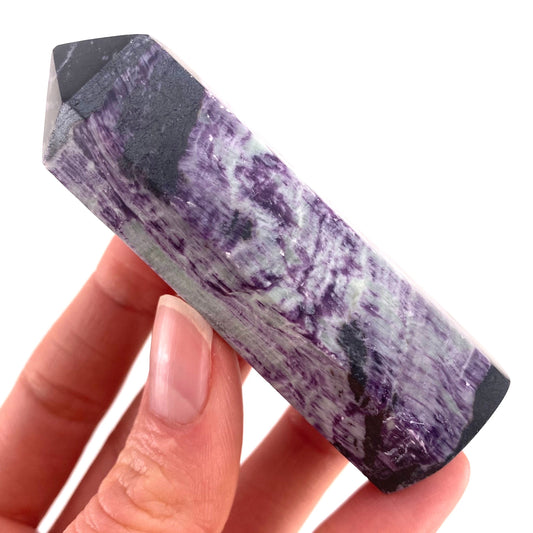 Kammererite Point, polished kammererite, kammererite crystal, kammererite tower, kammererite wand