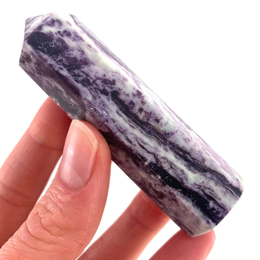 Kammererite Point, polished kammererite, kammererite crystal, kammererite tower, kammererite wand