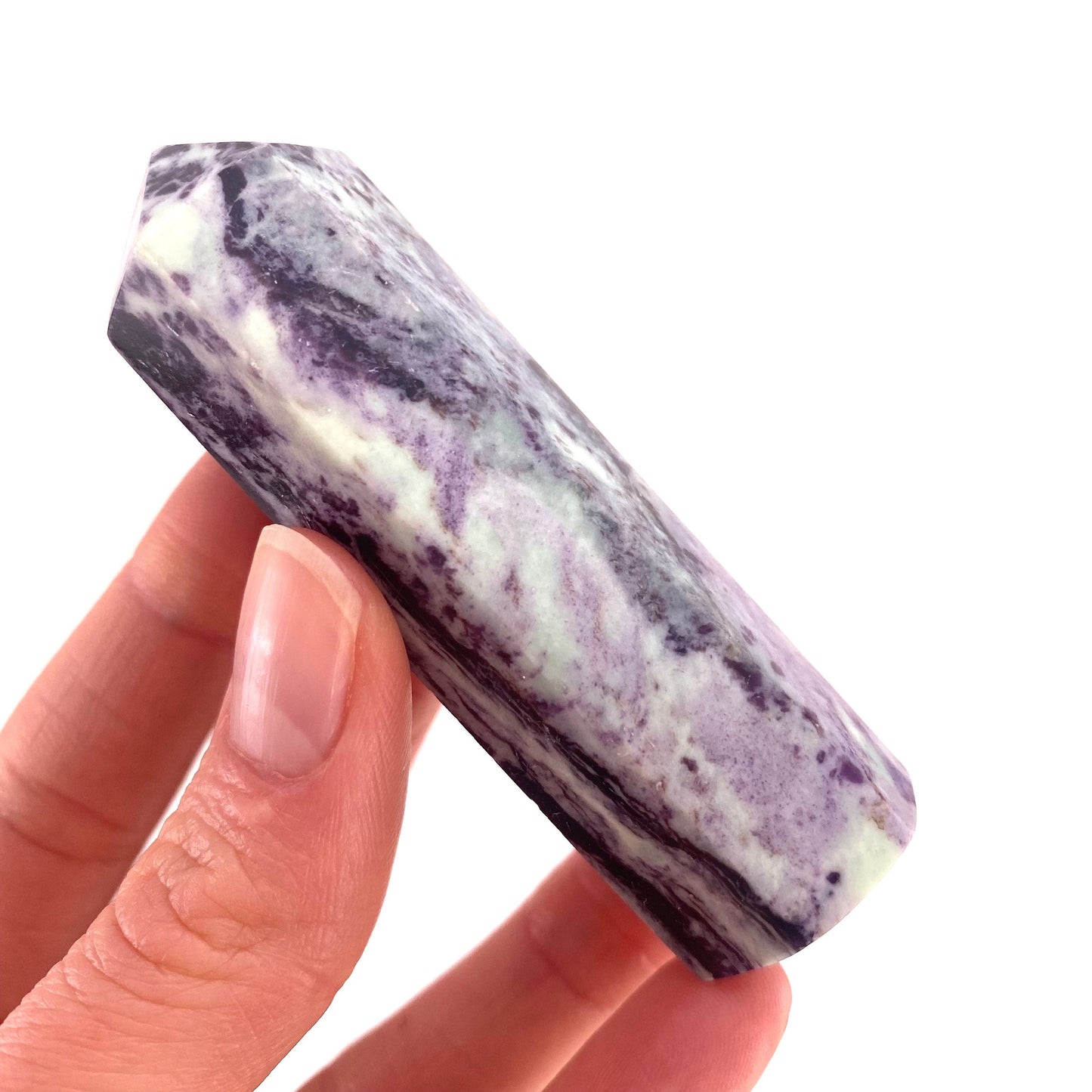 Kammererite Point, polished kammererite, kammererite crystal, kammererite tower, kammererite wand