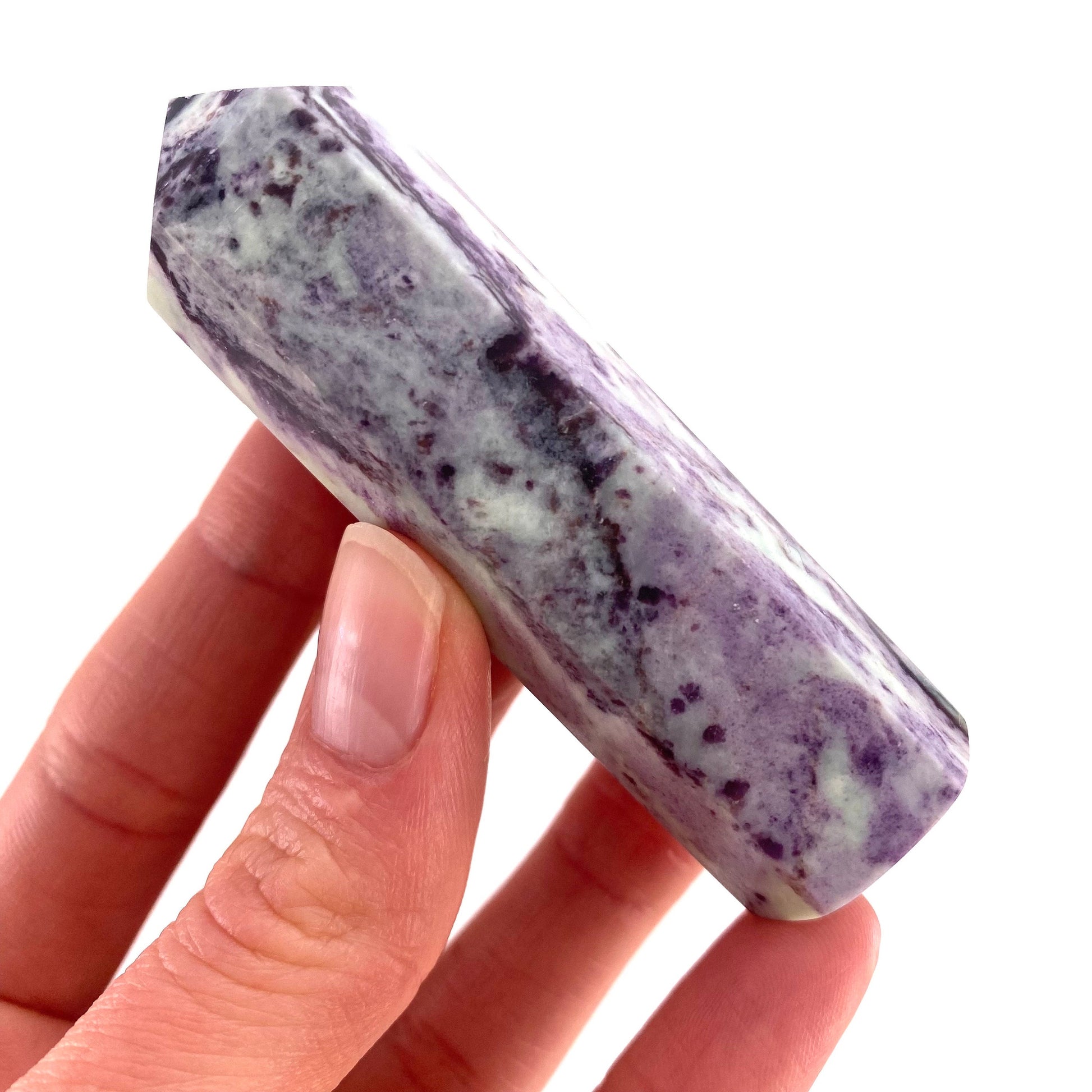 Kammererite Point, polished kammererite, kammererite crystal, kammererite tower, kammererite wand