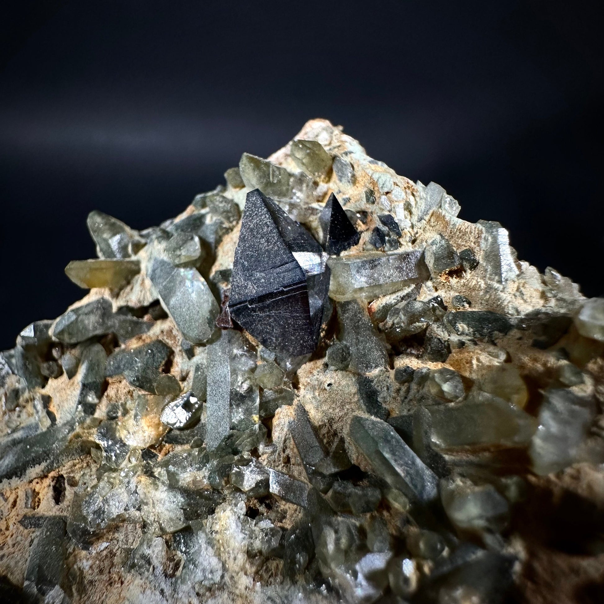 Anatase & Chlorite Quartz on Matrix (Pakistan) | anatase crystal, terminated anatase, mineral specimen, rare gems
