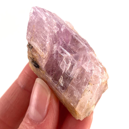 Lavender Kunzite (Pakistan), pink kunzite specimen, spodumene, kunzite crystal, raw kunzite, mineral specimen