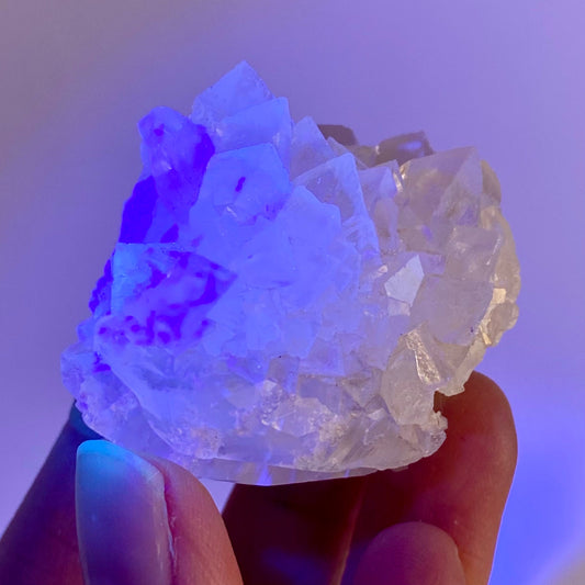 Fluorescent Calcite (Indonesia) | UV-reactive calcite, yellow calcite, calcite crystal, UV reactive crystal, crystals