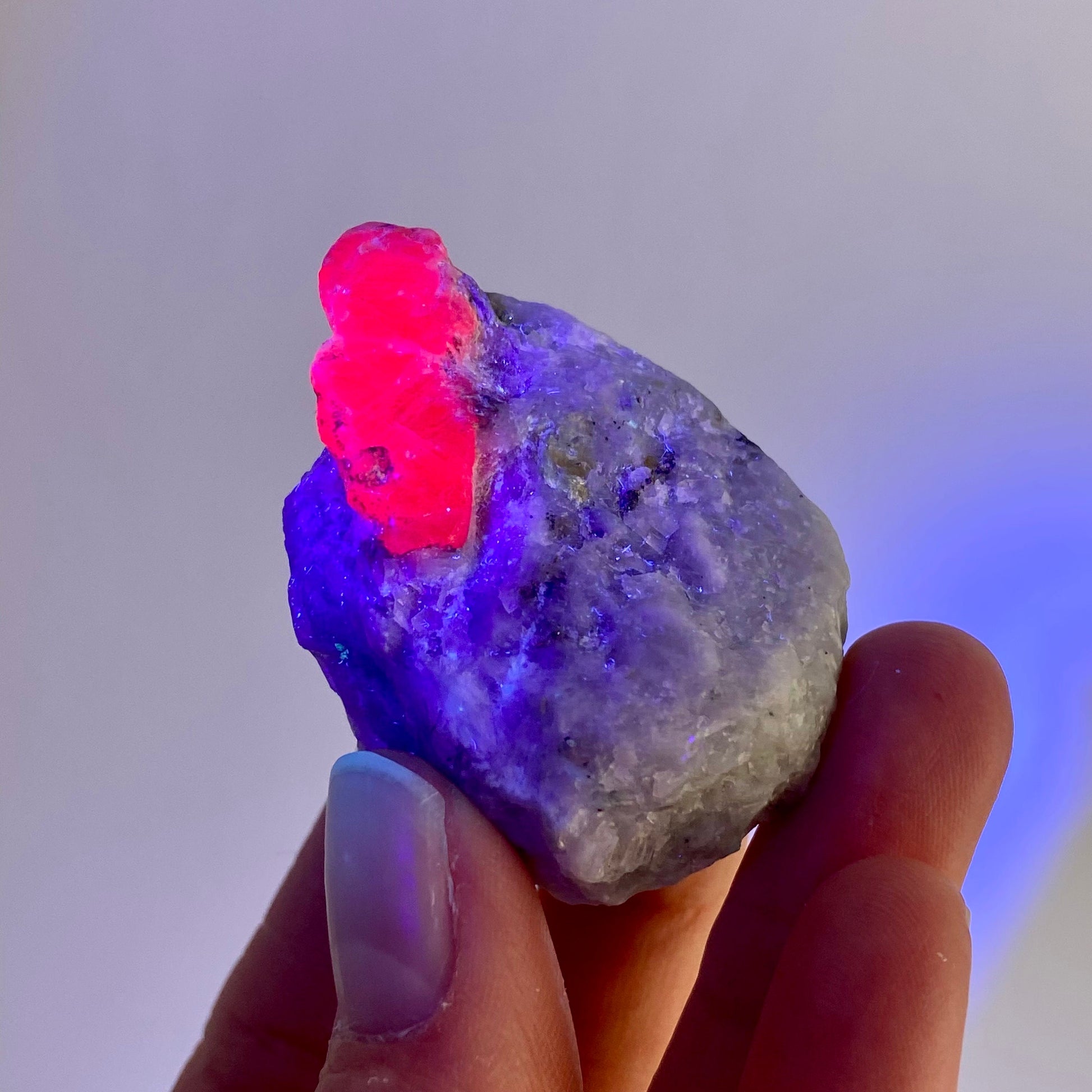 Natural Ruby on Matrix (Pakistan) | UV reactive ruby, natural red ruby, red ruby, authentic ruby, corundum var. ruby, mineral specimen