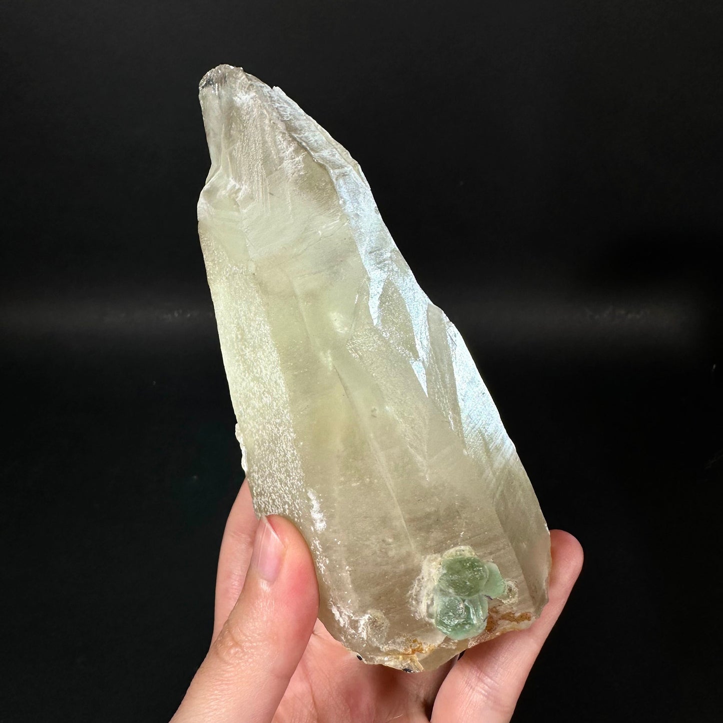 Fluorite on Smoky Quartz (Namibia), green fluorite on quartz, smoky quartz crystal, rare minerals, rare crystals