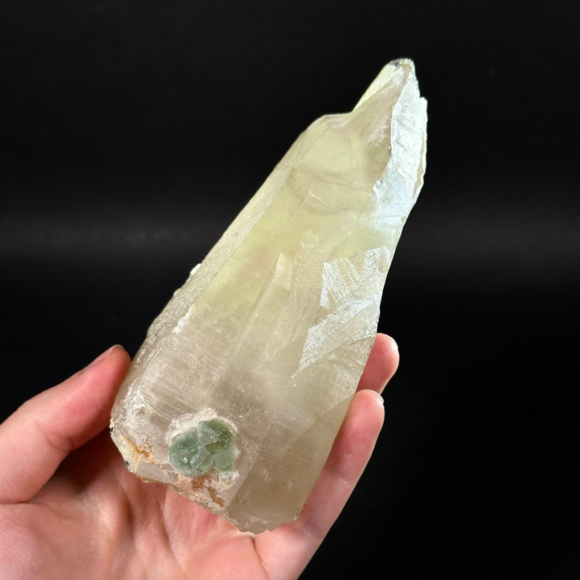 Fluorite on Smoky Quartz (Namibia), green fluorite on quartz, smoky quartz crystal, rare minerals, rare crystals