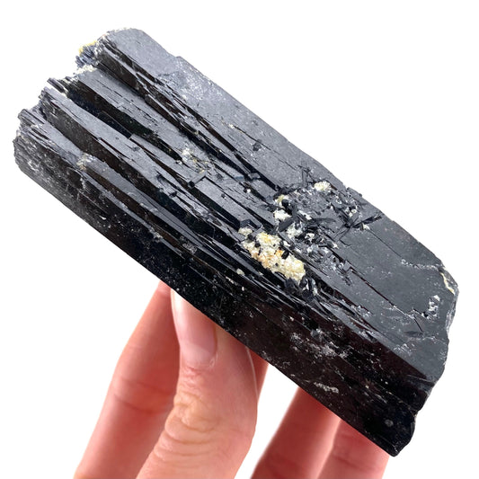 Black tourmaline with Yellow Mica (Namibia), high grade black tourmaline, tourmaline crystal, black schorl