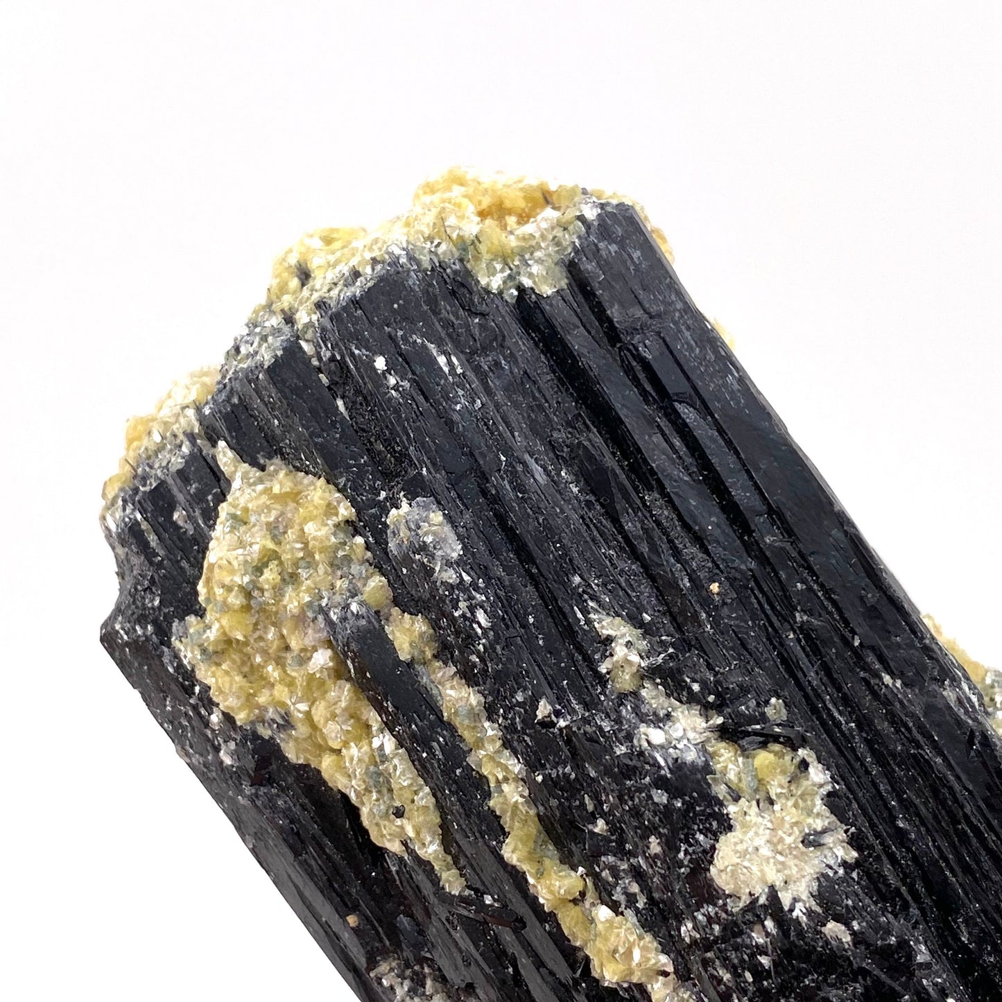 Black tourmaline with Yellow Mica (Namibia), high grade black tourmaline, tourmaline crystal, black schorl