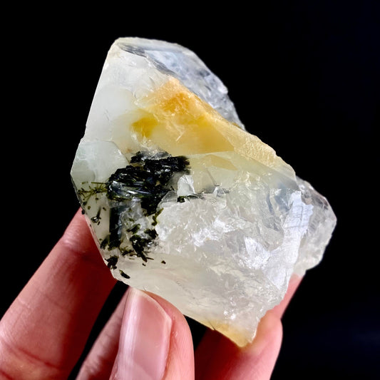 Yellow Bone Quartz & Epidote (Pakistan) | bone quartz, epidote quartz, green epidote, mango quartz