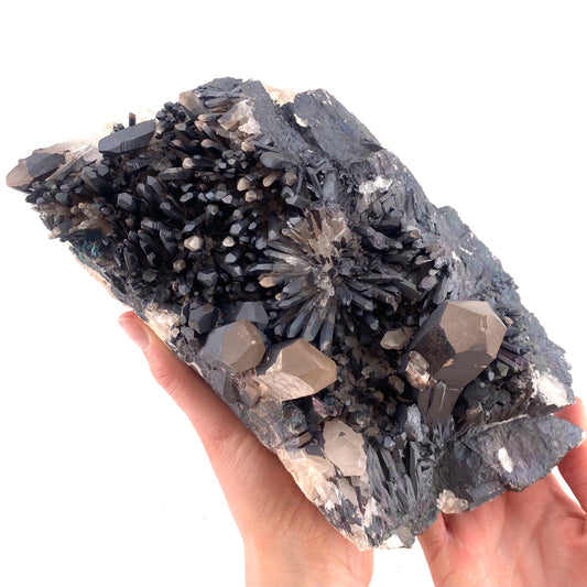 XXL Iridescent Colorful Goethite over Quartz (Madagascar) | natural quartz specimen, quartz crystal, goethite quartz, mineral specimen