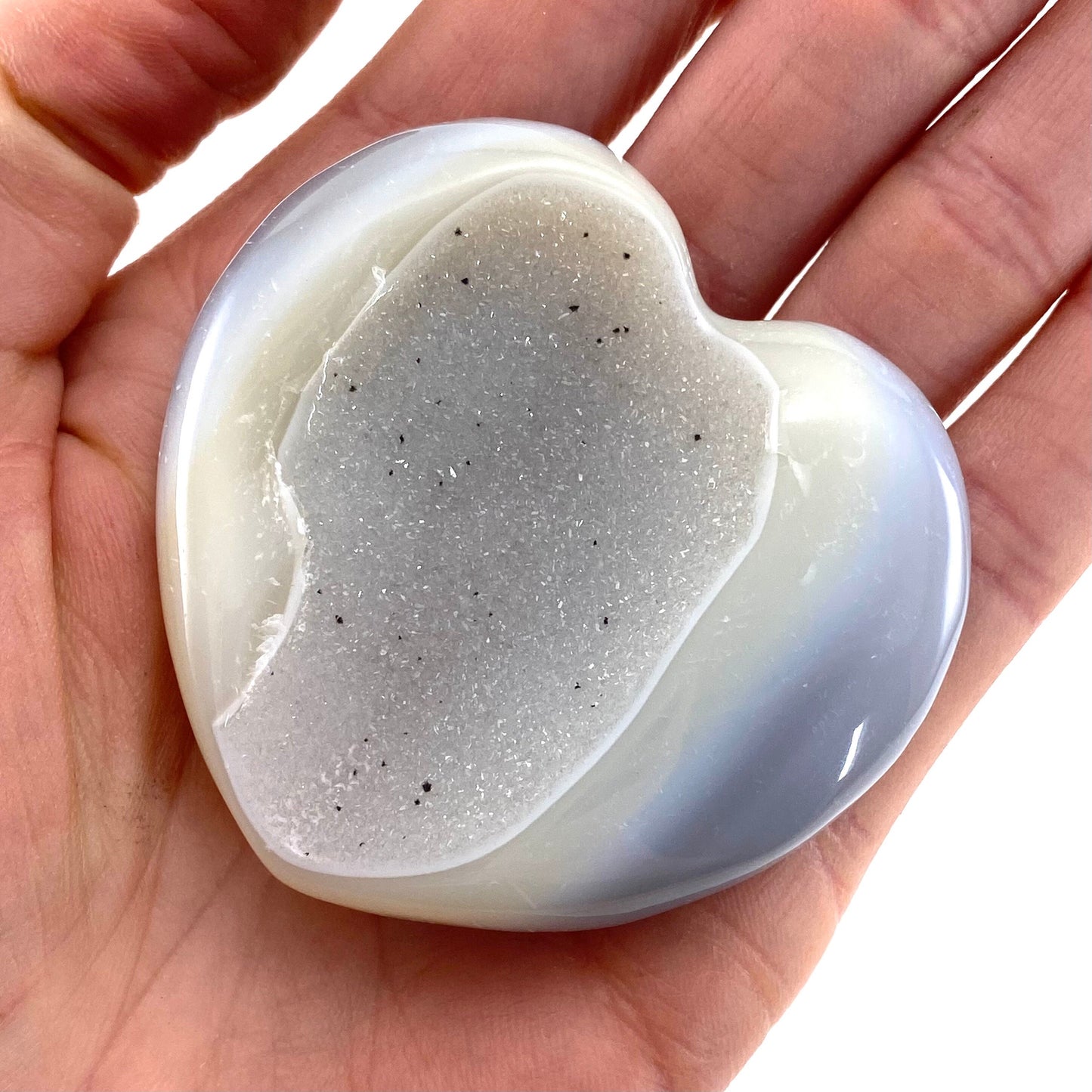 Agate Heart, Druzy Agate heart, polished crystal heart, agate geode heart, crystal heart