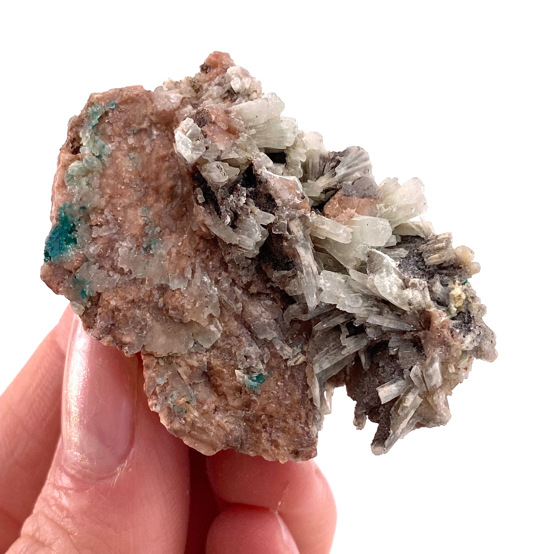 Rare! Baryte with Malachite Specimen (Congo) | barite specimen, baryte crystal, barite crystal