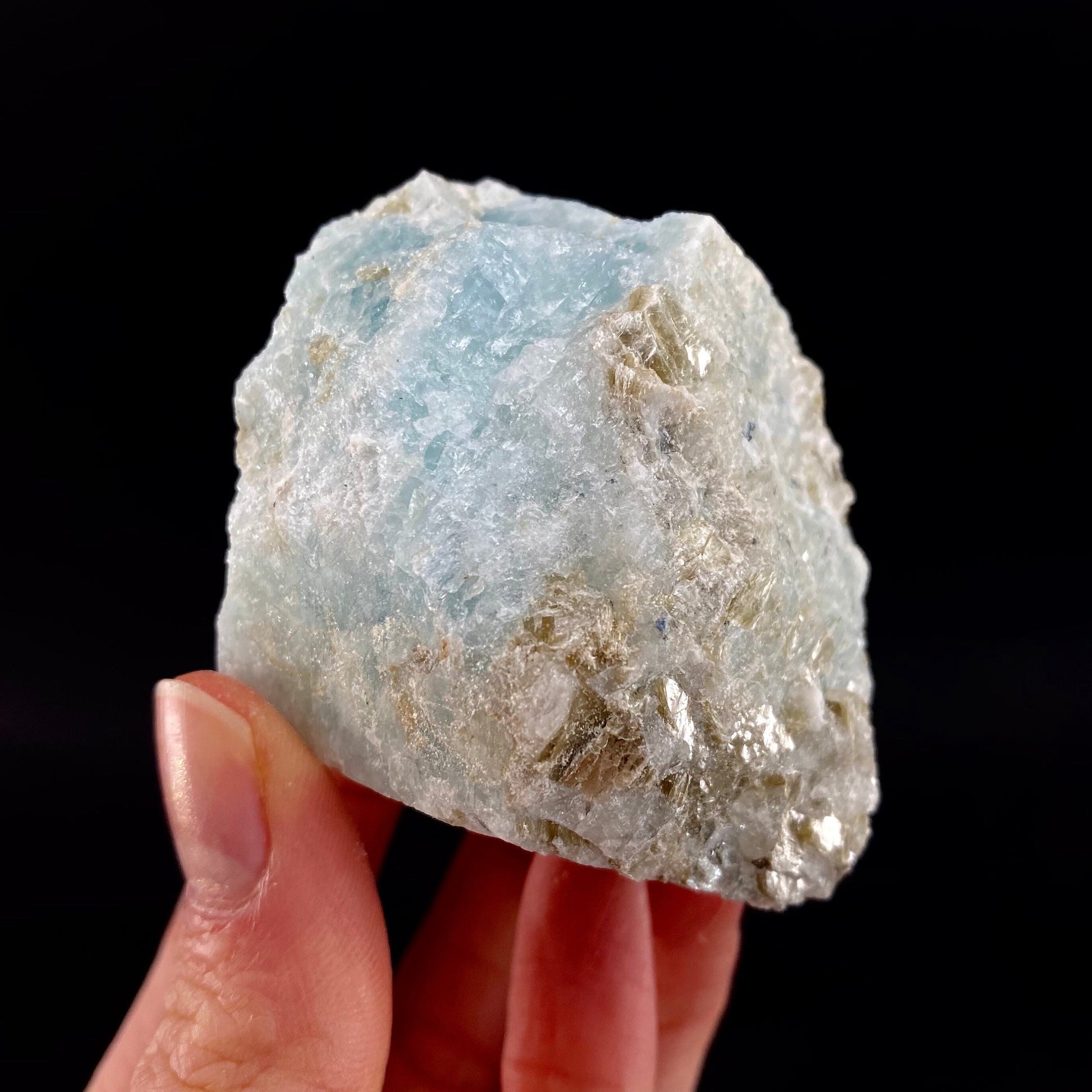 Aquamarine with Muscovite (Pakistan) | terminated Aquamarine, raw Aquamarine, natural Aquamarine crystal, aquamarine specimen